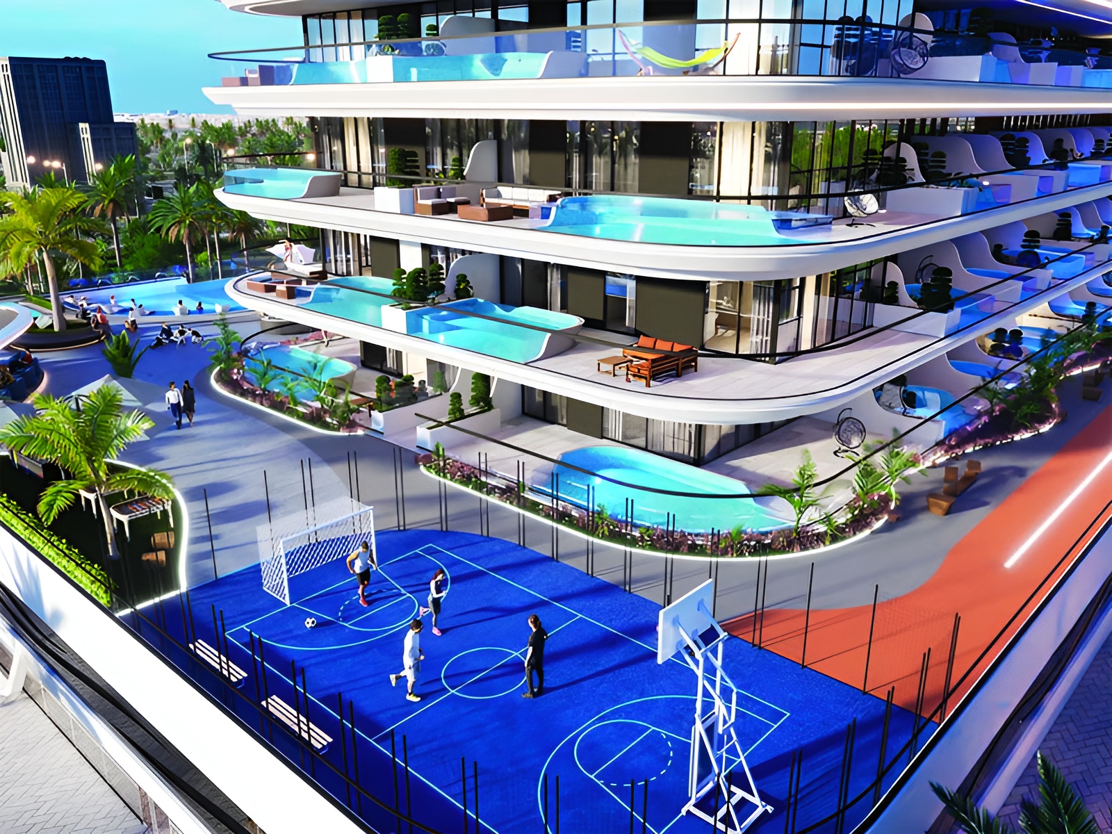 Samana Portofino unfolds in Dubai Production City, a haven where Italian Riviera charm meets urban sophistication. This residential gem crafts a narrative of elevated living through thoughtful design and attention to detail. Sleek lines and sun-drenched spaces define the architecture, drawing eyes upward and outward. Each home boasts a private pool, a liquid mirror reflecting Dubai's dynamic skyline. Studios and one to two-bedroom apartments offer versatile living options, each a canvas awaiting personal touches. Interiors breathe with natural light streaming through floor-to-ceiling windows. Balconies blur the line between indoors and out, expanding living spaces into the open air. Neutral palettes and premium finishes set the stage for individual expression. Kitchens hum with state-of-the-art appliances, inviting culinary creativity. A fitness center occupies space within the complex, outfitted with a range of equipment. Green spaces and walking paths wind through the property, adding natural elements to the urban setting. Dubai Production City thrums around Samana Portofino, a vibrant hub of activity and opportunity. Major arteries connect residents to the wider city while an array of dining, shopping and entertainment options lie within easy reach. Starting at AED 676K Samana Portofino by Samana offers studios and one to two-bedroom apartments. The handover is expected in Q1 2026 with a 50/50 payment plan.