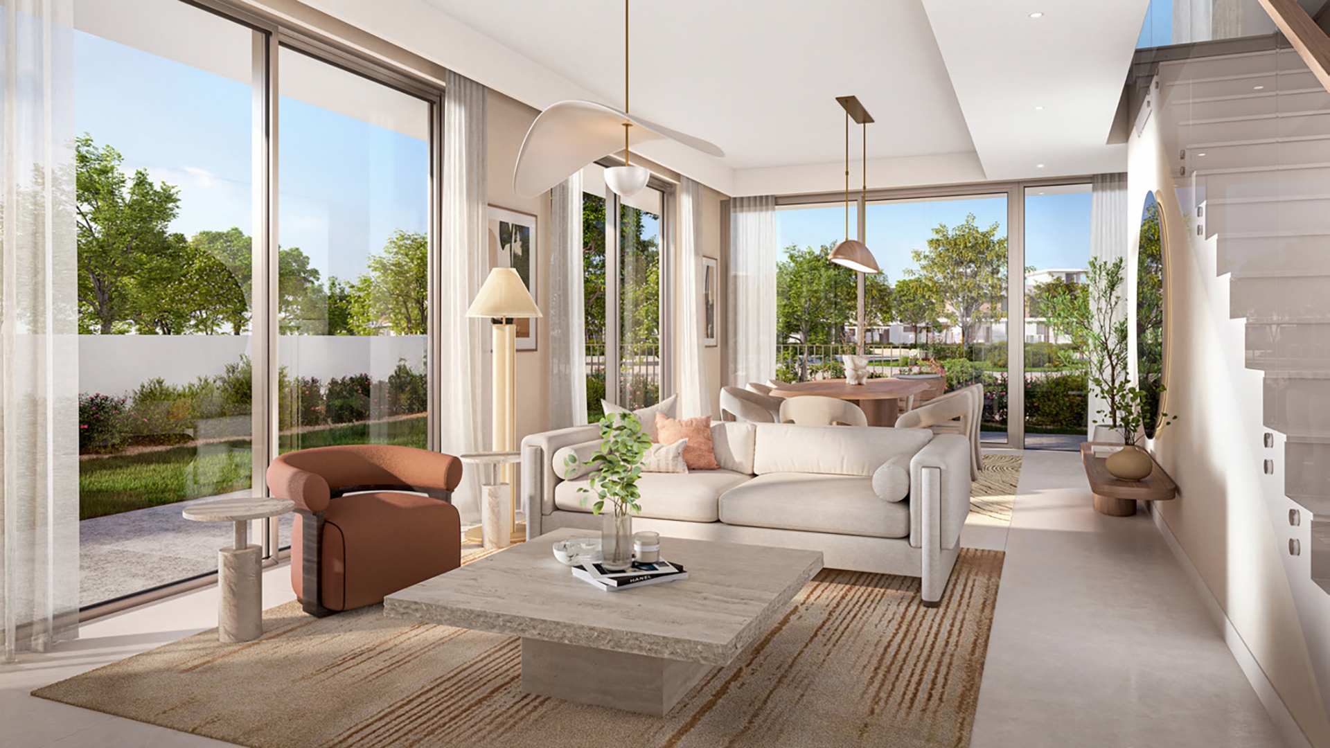 Avena by Emaar at The Valley stands as a testament to the union of nature and contemporary life. This enclave of 4-bedroom villas rests in the serene expanse of The Valley. The charm of Avena by Emaar is in its harmony with the environment, designed for those who seek a life intertwined with nature. At Avena, each 4-bedroom villa stands as a haven of modern design. With three distinct façade styles, these homes blend sleek lines with a cohesive community look. Here, nature is not a backdrop but a living part of the design. Avena at The Valley extends beyond the indoors. The amenities cater to relaxation and outdoor living. Residents can unwind in the landscaped areas, watch films under the night sky at the outdoor cinema or spend quality time with family in the outdoor living spaces. The generous lawn, landscaped pool deck, and kids' playground offer ample room for leisure and play. The state-of-the-art fitness center and indoor multipurpose room ensure that all aspects of life are covered. With 24/7 security and controlled access, Avena by Emaar provides peace of mind alongside its serene lifestyle.
