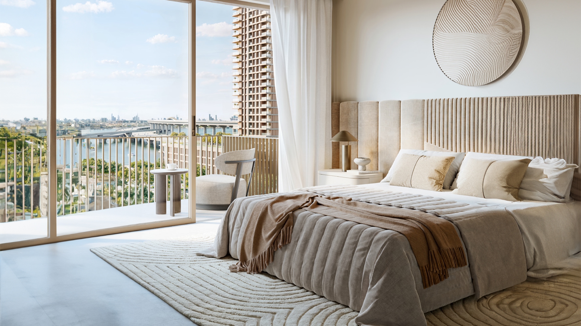 Altus by Emaar sits in Dubai Creek Harbour, a space where urban life meets serene views. The building's sleek architecture frames expansive windows, bringing natural light into every corner. Private balconies open to the outdoors, extending the living spaces and framing the surroundings. The 1 to 3-bedroom apartments at Altus are designed to blend comfort with style. Inside, the layout emphasizes simplicity and functionality. Natural materials complement the clean lines and open spaces, creating a calm and inviting atmosphere. Amenities at Altus cater to a range of needs. A yoga room, a multipurpose room and spaces for meditation provide options for both relaxation and activity. The fitness center and pool area offer opportunities for exercise and leisure, enhanced by scenic views. It is situated at the edge of Creek Beach, featuring a waterfront promenade, playgrounds, a cycling track and sports courts. The location offers easy access to both the city and nature. Residents can reach the metro station in minutes, linking them to various parts of Dubai. The creek promenade, with its range of dining and shopping options, is a short walk away. Nearby, a park provides a green escape, perfect for relaxation.