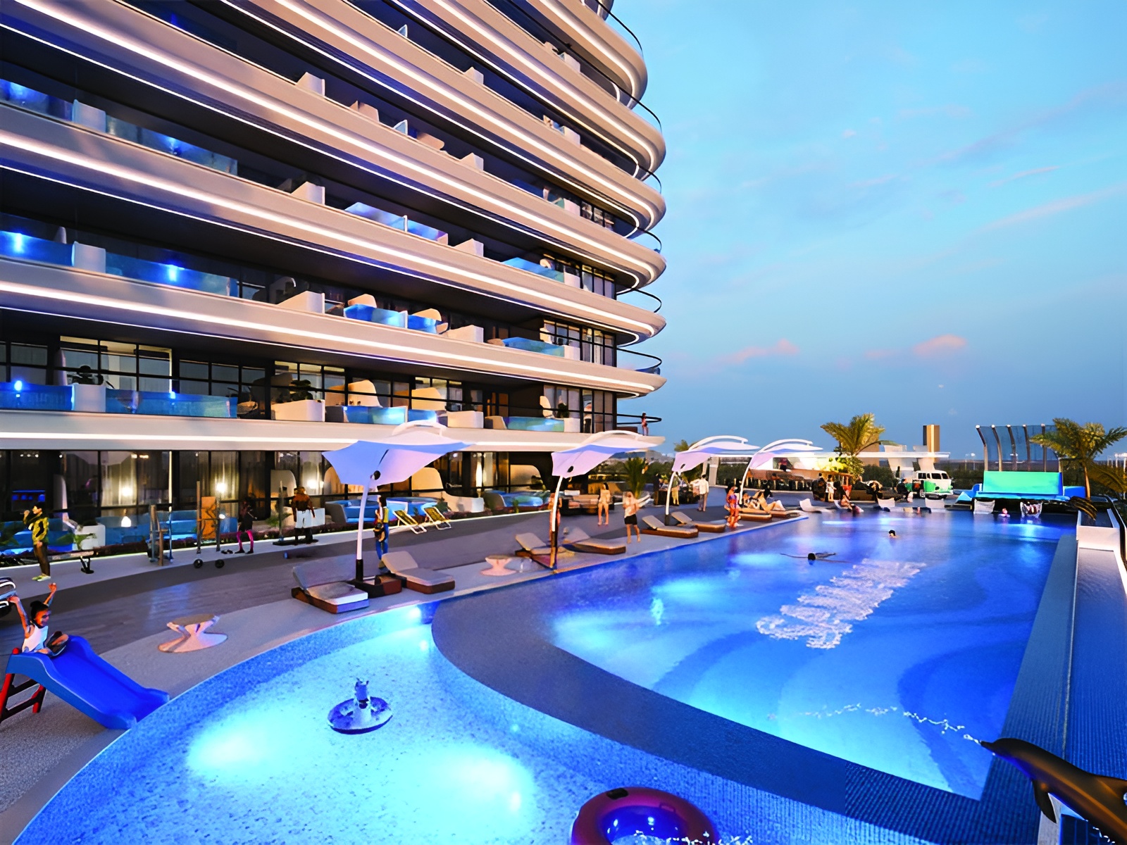 Samana Portofino unfolds in Dubai Production City, a haven where Italian Riviera charm meets urban sophistication. This residential gem crafts a narrative of elevated living through thoughtful design and attention to detail. Sleek lines and sun-drenched spaces define the architecture, drawing eyes upward and outward. Each home boasts a private pool, a liquid mirror reflecting Dubai's dynamic skyline. Studios and one to two-bedroom apartments offer versatile living options, each a canvas awaiting personal touches. Interiors breathe with natural light streaming through floor-to-ceiling windows. Balconies blur the line between indoors and out, expanding living spaces into the open air. Neutral palettes and premium finishes set the stage for individual expression. Kitchens hum with state-of-the-art appliances, inviting culinary creativity. A fitness center occupies space within the complex, outfitted with a range of equipment. Green spaces and walking paths wind through the property, adding natural elements to the urban setting. Dubai Production City thrums around Samana Portofino, a vibrant hub of activity and opportunity. Major arteries connect residents to the wider city while an array of dining, shopping and entertainment options lie within easy reach. Starting at AED 676K Samana Portofino by Samana offers studios and one to two-bedroom apartments. The handover is expected in Q1 2026 with a 50/50 payment plan.
