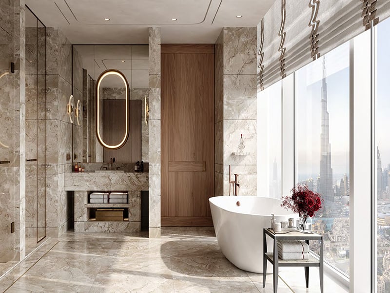 Baccarat Hotel & Residences Tower 2 by Shamal introduces an elevated standard of living in Downtown Dubai, featuring 2 to 4-bedroom hotel apartments. This striking twin-tower design, with its angular glass façade, creates a commanding presence while offering sweeping views of the Burj Khalifa and Dubai Frame. The interiors feature expansive living areas and thoughtfully integrated design elements. Bedrooms offer private retreats while the kitchens boast sophisticated detailing. Every space is meticulously planned to reflect the refined lifestyle associated with the Baccarat name. Enjoy an array of curated amenities, including a state-of-the-art gymnasium, a temperature-controlled swimming pool, and landscaped gathering spaces designed for relaxation and socializing. Dedicated BBQ areas and exclusive dining venues add to the convenience, while personalized à la carte services ensure an unparalleled living experience. Starting from AED 22M, Baccarat Hotel & Residences Tower 2 offers a curated selection of spacious 2 to 4-bedroom hotel apartments. With a flexible 60/40 payment plan , the project is set for handover in Q2 2027.