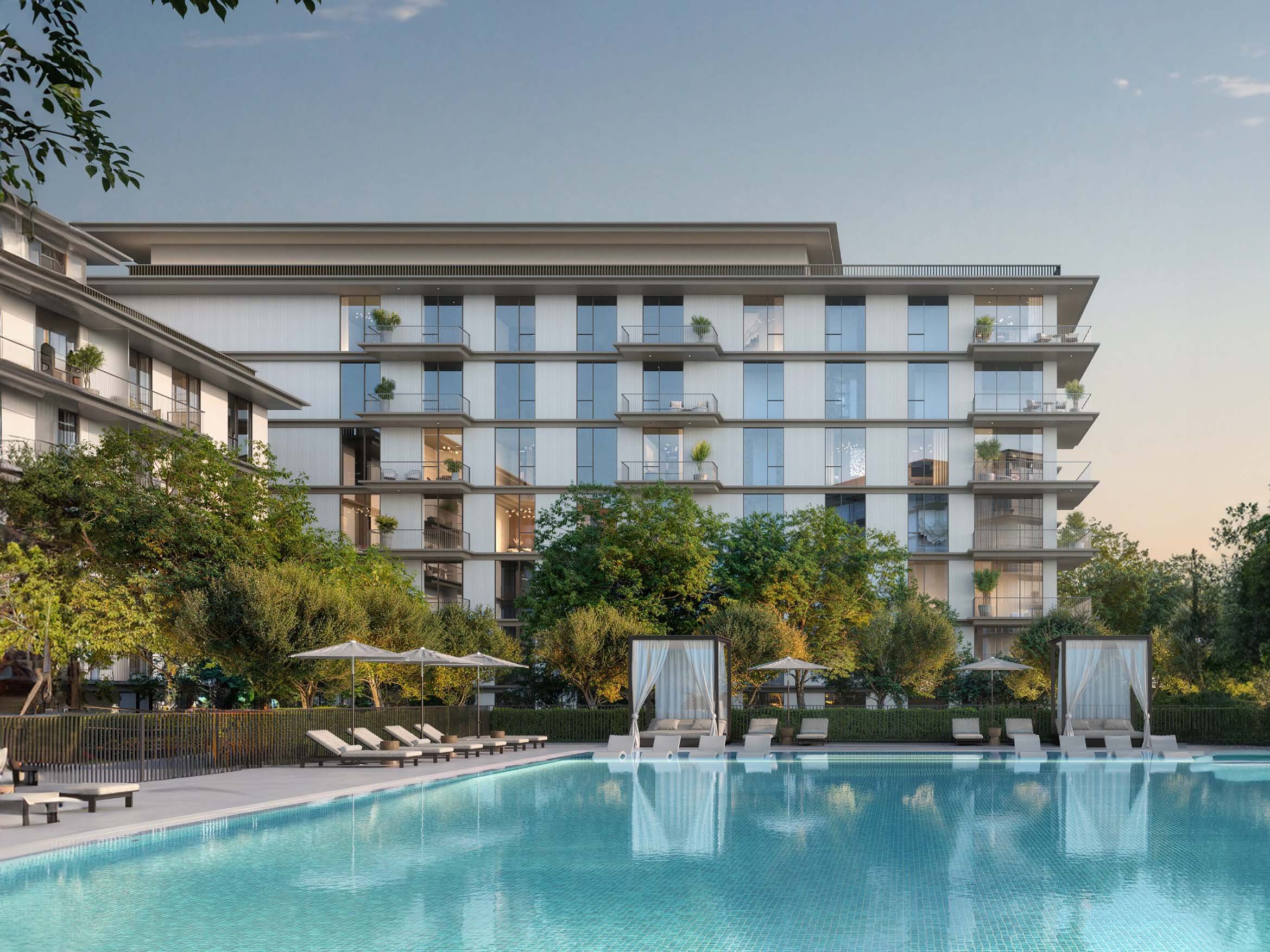 Ocean Cove unfolds at the heart of Rashid Yachts & Marina, a vibrant hub where the calm of waterfront living meets the electric buzz of Dubai. Here, spacious balconies frame stunning cityscapes while landscaped gardens create a tranquil atmosphere. Life at Ocean Cove revolves around beautifully designed homes. Open layouts and expansive windows bathe interiors in natural light, fostering a sense of spaciousness. Modern kitchens, featuring sleek countertops and top-of-the-line appliances, are well-equipped for any culinary endeavor. Masterfully crafted bathrooms offer a haven for relaxation with high-quality fixtures and elegant finishes. Bedrooms boast ample closet space for easy organization, ensuring a clutter-free environment. Ocean Cove seamlessly blends nature and city life. Lush terraces extend your living space outdoors, creating the perfect setting for relaxation or entertaining. Dubai's iconic landmarks are within easy reach, allowing you to embrace the city's rich history and vibrant energy while enjoying the tranquility of your waterfront haven. Residents can indulge in a curated selection of amenities designed for well-being and leisure. Unwind by the sleek pool, reminiscent of a secluded resort oasis. State-of-the-art fitness facilities provide the perfect environment for an active lifestyle. Lush gardens create a verdant escape, offering a welcome respite from the urban buzz.