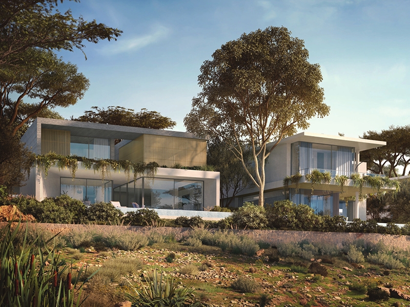 Maha Villas by Expo Dubai offers a distinctive living experience within Expo City. This new collection of 5-bedroom villas presents a serene retreat from the city's pace, nestled amidst lush green spaces and designed with a modern touch. The exterior of Maha Villas is marked by clean lines and expansive facades that merge seamlessly with the surrounding environment. The villas feature large glass windows and private terraces, allowing natural light to flood the interiors and offering panoramic views of the tranquil community. The architectural design emphasizes open spaces and a harmonious connection between indoor and outdoor living. Inside, the villas are crafted to accommodate a range of lifestyles with flexible layouts and premium finishes. The ground floor includes versatile spaces that can serve as home offices or fitness areas. The living areas flow into private gardens, creating a seamless transition between indoor comfort and outdoor leisure. Each villa is outfitted with modern kitchens, spacious living rooms and multiple en-suite bedrooms. Amenities include landscaped courtyards, semi-private gardens and easy access to urban farming. A blend of form and function defines the Maha Villas where the design emphasizes both beauty and practicality.