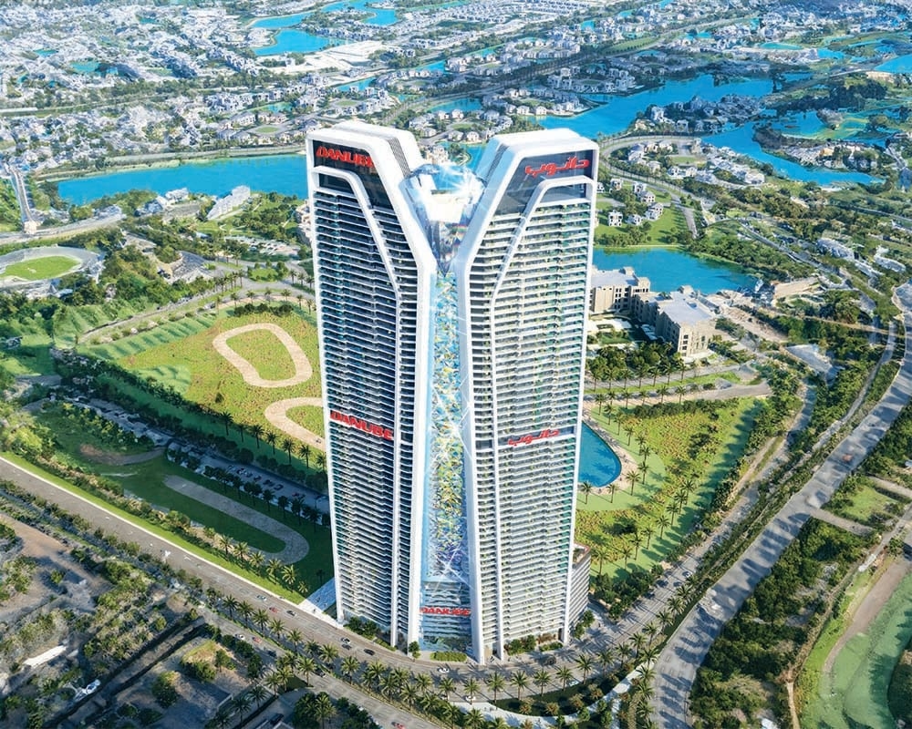 Jumeirah Lakes Towers gains a jewel in its crown – Danube Diamondz by Danube . This prestigious development rises from the heart of the district, offering a lifestyle sculpted for modern luxury. Studios to expansive four-bedroom havens cater to every resident's desire for space and comfort. Light spills through expansive windows, illuminating living areas designed for both relaxation and entertaining. Sleek finishes and well-appointed kitchens create an ambiance of understated elegance. Each apartment is a testament to meticulous design, a sanctuary amidst the city's vibrant hum. Beyond the residence, a world of indulgence unfolds. Danube Diamondz boasts a curated selection of amenities. Work up a sweat on the tennis or cricket courts, unwind with a strike at the bowling alley or gather loved ones for a lively BBQ. Rejuvenation awaits at the aquatic gym and spa, while the yoga deck and sky meditation area offer a haven for tranquility. The rooftop transforms into a private oasis. Lush hammock gardens invite relaxation, while the sky observation deck beckons for stargazing evenings. Aspiring Picassos can even hone their skills at the sky golf course, all while taking in the breathtaking panorama of the city. Danube Diamondz by Danube offers studio, one- to four-bedroom havens starting at AED 1.1 million. The handover is anticipated in Q4 2027 with a flexible 70/30 payment plan.