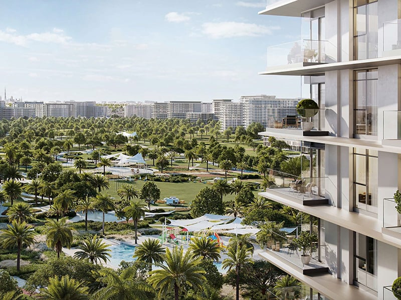 Address Residences at Dubai Hills Estate combines refined urban living with serene park views and environmentally conscious design. Offering a selection of 1 to 3-bedroom apartments and 3-bedroom townhouses, this community is thoughtfully designed to support modern living while embracing sustainability. The residences feature spacious layouts with flexible designs, allowing for easy adaptation to the needs of each resident. Materials selected for their durability and sustainability add a layer of functionality, while the carefully chosen finishes bring out a contemporary feel throughout the interiors. The architectural design takes full advantage of the surrounding views, with each home framed to highlight the beauty of Dubai Hills Park and Dubai Hills Mall. The development fosters a seamless connection between the natural environment and modern urban living, providing both tranquility and easy access to city life. Located within Dubai Hills Estate, Address Residences places you within reach of Dubai's iconic landmarks, making it a prime location for those who desire both comfort and convenience in a well-connected community. Starting at AED 1.93M, Address Residences offers a selection of 1 to 3-bedroom apartments and 3-bedroom townhouses, featuring a flexible 20/80 payment plan and handover scheduled for 2029.