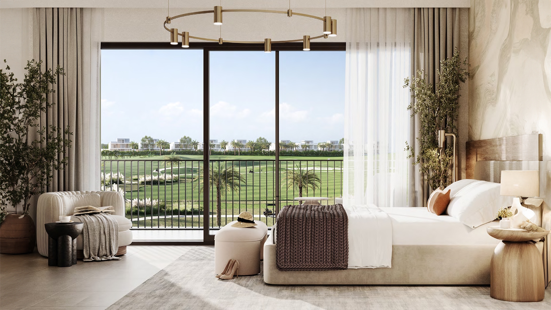 Golf Lane by Emaar stands at the edge of Emaar South, where a refined design meets the green expanse of a golf course. The townhouses and villas extend over lush fairways, integrating the landscape with ease. Each home offers a space where natural light filters through large windows and private terraces overlook the rolling greens. Each residence features broad windows that invite natural light and frame views of the verdant landscape. Private terraces and gardens extend the living space outdoors, creating a harmonious link with nature. The design of Golf Lane emphasizes simplicity and functionality with layouts that prioritize ease of living. Paths and green spaces are thoughtfully integrated, encouraging a relaxed lifestyle while maintaining proximity to urban amenities. The community's layout fosters a sense of calm with quiet streets and green corridors that offer a serene environment. The location of Golf Lane provides convenient access to key areas of Dubai. Major routes are easily reachable, ensuring that residents are well-connected while enjoying the peaceful setting. The balance between city accessibility and suburban tranquility is a key feature of the development.