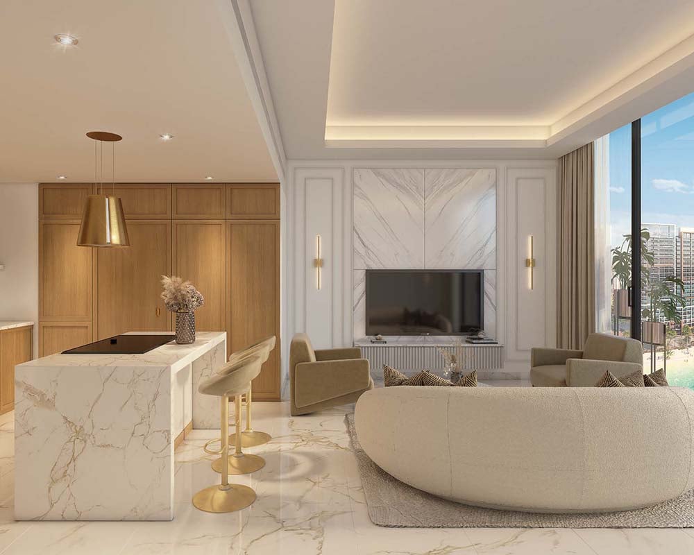 Discover Riviera Rêve, a serene residential haven with thoughtfully designed studio and 1 to 3-bedroom apartments, Riviera Rêve offers a lifestyle of elegance and comfort. Inspired by the fluid movement of water, the architecture of Riviera Rêve embodies sustainability and air purity with solar panels and vertical greenery integrated into the design. Each apartment boasts spacious layouts and stunning views of the surroundings, providing residents with a tranquil retreat from the bustling city life. The apartments at Riviera Rêve are designed with contemporary lifestyles in mind, featuring premium wood joinery, bespoke lighting and Italian marble flooring. Each unit offers airy, open floor plans with floor-to-ceiling balcony windows, allowing natural light to flood in and providing sweeping views of Downtown Dubai. Elegance and functionality are seamlessly combined in every detail of the living quarters. The master bedrooms are spacious and inviting with panoramic views of the magnificent crystal lagoon. Residents can indulge in a range of amenities, including a half Olympic-sized infinity pool, a state-of-the-art gym and a private terrace overlooking the stunning skyline of Dubai.  Starting at AED 1.2M, Riviera Rêve by Azizi offers studio and 1 to 3-bedroom apartments. The handover is expected in Q4 2024 with a 40/60 payment plan.