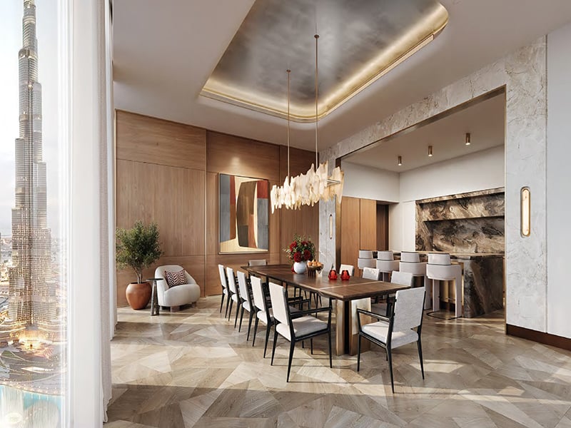 Baccarat Hotel & Residences Tower 2 by Shamal introduces an elevated standard of living in Downtown Dubai, featuring 2 to 4-bedroom hotel apartments. This striking twin-tower design, with its angular glass façade, creates a commanding presence while offering sweeping views of the Burj Khalifa and Dubai Frame. The interiors feature expansive living areas and thoughtfully integrated design elements. Bedrooms offer private retreats while the kitchens boast sophisticated detailing. Every space is meticulously planned to reflect the refined lifestyle associated with the Baccarat name. Enjoy an array of curated amenities, including a state-of-the-art gymnasium, a temperature-controlled swimming pool, and landscaped gathering spaces designed for relaxation and socializing. Dedicated BBQ areas and exclusive dining venues add to the convenience, while personalized à la carte services ensure an unparalleled living experience. Starting from AED 22M, Baccarat Hotel & Residences Tower 2 offers a curated selection of spacious 2 to 4-bedroom hotel apartments. With a flexible 60/40 payment plan , the project is set for handover in Q2 2027.