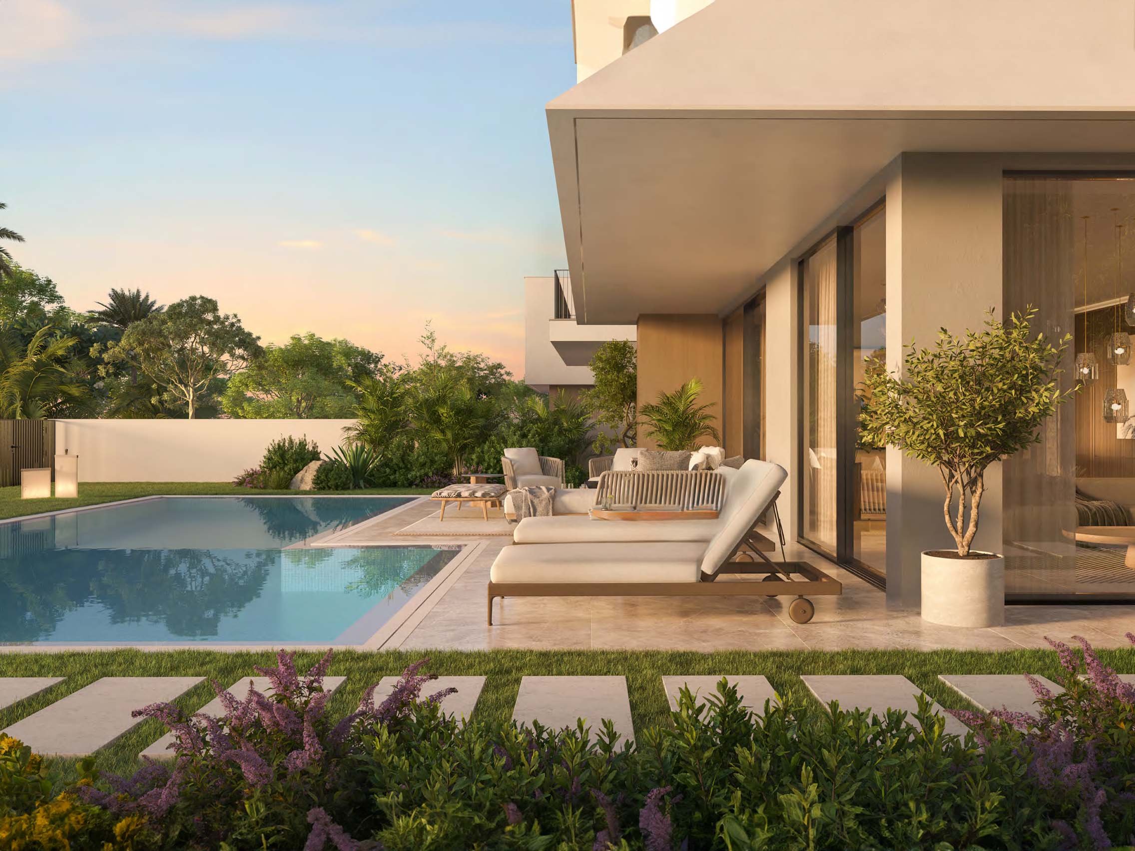 Golf Lane by Emaar stands at the edge of Emaar South, where a refined design meets the green expanse of a golf course. The townhouses and villas extend over lush fairways, integrating the landscape with ease. Each home offers a space where natural light filters through large windows and private terraces overlook the rolling greens. Each residence features broad windows that invite natural light and frame views of the verdant landscape. Private terraces and gardens extend the living space outdoors, creating a harmonious link with nature. The design of Golf Lane emphasizes simplicity and functionality with layouts that prioritize ease of living. Paths and green spaces are thoughtfully integrated, encouraging a relaxed lifestyle while maintaining proximity to urban amenities. The community's layout fosters a sense of calm with quiet streets and green corridors that offer a serene environment. The location of Golf Lane provides convenient access to key areas of Dubai. Major routes are easily reachable, ensuring that residents are well-connected while enjoying the peaceful setting. The balance between city accessibility and suburban tranquility is a key feature of the development.