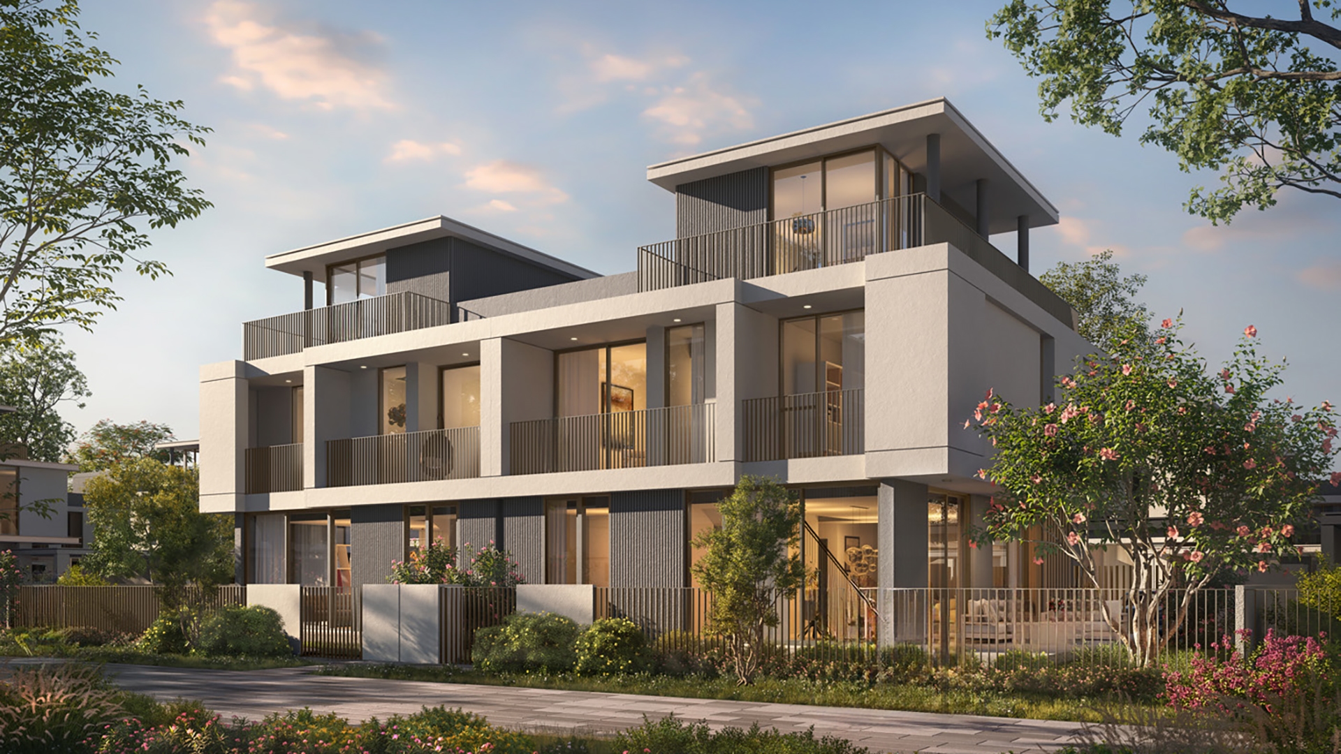 Avena by Emaar at The Valley stands as a testament to the union of nature and contemporary life. This enclave of 4-bedroom villas rests in the serene expanse of The Valley. The charm of Avena by Emaar is in its harmony with the environment, designed for those who seek a life intertwined with nature. At Avena, each 4-bedroom villa stands as a haven of modern design. With three distinct façade styles, these homes blend sleek lines with a cohesive community look. Here, nature is not a backdrop but a living part of the design. Avena at The Valley extends beyond the indoors. The amenities cater to relaxation and outdoor living. Residents can unwind in the landscaped areas, watch films under the night sky at the outdoor cinema or spend quality time with family in the outdoor living spaces. The generous lawn, landscaped pool deck, and kids' playground offer ample room for leisure and play. The state-of-the-art fitness center and indoor multipurpose room ensure that all aspects of life are covered. With 24/7 security and controlled access, Avena by Emaar provides peace of mind alongside its serene lifestyle.