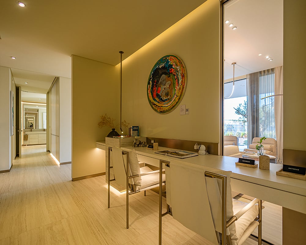 Located in the heart of Mohammed Bin Rashid City, Keturah Reserve Residences by MAG Group offers a stunning collection of 1 to 2-bedroom apartments.  The residences present fully furnished, open-plan designs that discard traditional corridors and hallways. This choice optimizes the flow of passage, creating spaces that feel expansive and interconnected. Here, every corner serves a purpose, contributing to an uncluttered, harmonious living experience. Custom-designed furniture and fixtures enhance the seamless integration of form and function. Thoughtfully curated for each space, they effortlessly blend into the interior, fostering a sense of unrestricted movement.  In a unique marriage of architecture and nature, both the interior and exterior facades of Keturah Reserve are fashioned from the same raw materials and colors. This intentional choice subtly merges the development with the surrounding desert landscape, creating a visual harmony that extends beyond its walls. Strategically located in Meydan, Keturah Reserve Residences holds the distinction of being the only residential development in Dubai with a direct 7-minute link to Downtown. With four separate exits onto the city's main thoroughfares, residents enjoy unparalleled connectivity and accessibility. Starting at AED 3.9M, the handover for Keturah Reserve Residences by MAG Group is anticipated in Q4 2026 with a 60/40 payment plan.