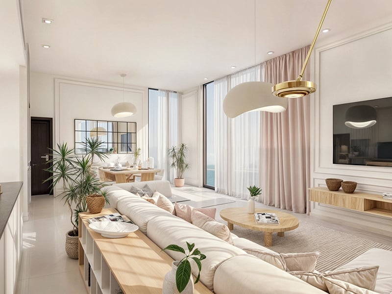 Marina Life by Saeed Tarrad Development stands in Dubai Islands, a vibrant community emerging as the next Palm Jumeirah. This development offers one- and two-bedroom apartments, each thoughtfully designed to foster a seamless flow between spaces, enhancing both functionality and comfort. The living area invites natural light through expansive windows, creating an atmosphere that accommodates both lively gatherings and quiet evenings. The kitchen, with its efficient layout and modern appliances, supports culinary creativity while ensuring ease of use. In the heart of Dubai Islands, Marina Life connects residents to an array of shops, cafes and dining options, enhancing everyday convenience while providing a relaxed ambiance. This setting combines the energy of city life with the tranquility of island living, appealing to those seeking balance. Sustainability shapes the foundation of Marina Life. Eco-conscious materials and design practices reflect a commitment to a better environment, allowing residents to enjoy modern comforts while being mindful of nature and their impact on the surroundings. Smart home technology enhances daily living. Control lighting, temperature and security effortlessly, integrating comfort into everyday routines. The vision is to create a living space that balances ease and style, fostering a true sense of home. Starting at AED 1.9M, Marina Life by Saeed Tarrad Development offers one- and two-bedroom apartments. The handover is expected in Q3 2026 with a 60/40 payment plan.