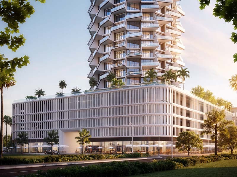 Binghatti Grove by Binghatti Developers offers a luxurious selection of 1 to 3-bedroom apartments in the family-friendly community of Jumeirah Village Circle (JVC). These off-plan apartments combine biophilic design with contemporary elegance, creating a unique blend of comfort and sustainability. Each residence features eco-friendly materials and sustainable facades, offering a mindful living environment for modern Dubai. The project provides an array of exceptional amenities, including a serene pool deck, outdoor yoga area, sports courts, and dedicated kids’ play areas. Residents can also enjoy an outdoor fitness zone and paddle courts, making it perfect for those looking to lead an active lifestyle. Additionally, the development offers stunning views of the surrounding green spaces, enhancing the overall living experience. Binghatti Grove’s prime location in JVC ensures easy access to Al Khail Road and Sheikh Mohammed Bin Zayed Road, allowing residents to reach key destinations like Downtown Dubai, Dubai Marina, and Dubai International Airport in under 25 minutes. The proximity to Circle Mall, parks, schools, and healthcare facilities adds further convenience for families and professionals. Starting at AED 1.2M, Binghatti Grove at JVC offers 1 to 3-bedroom apartments. The handover is expected in Q4 2026 with a 70/30 payment plan.