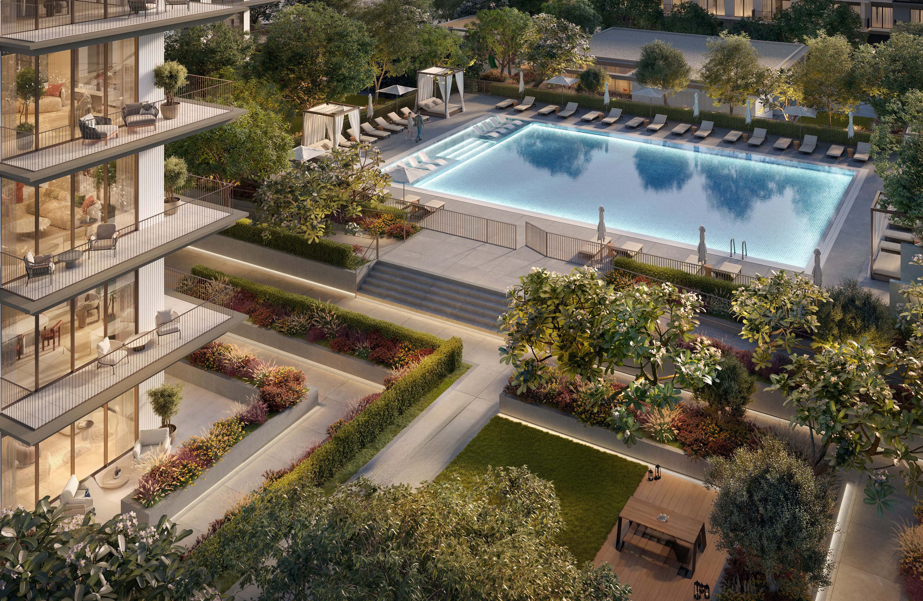 Ocean Cove unfolds at the heart of Rashid Yachts & Marina, a vibrant hub where the calm of waterfront living meets the electric buzz of Dubai. Here, spacious balconies frame stunning cityscapes while landscaped gardens create a tranquil atmosphere. Life at Ocean Cove revolves around beautifully designed homes. Open layouts and expansive windows bathe interiors in natural light, fostering a sense of spaciousness. Modern kitchens, featuring sleek countertops and top-of-the-line appliances, are well-equipped for any culinary endeavor. Masterfully crafted bathrooms offer a haven for relaxation with high-quality fixtures and elegant finishes. Bedrooms boast ample closet space for easy organization, ensuring a clutter-free environment. Ocean Cove seamlessly blends nature and city life. Lush terraces extend your living space outdoors, creating the perfect setting for relaxation or entertaining. Dubai's iconic landmarks are within easy reach, allowing you to embrace the city's rich history and vibrant energy while enjoying the tranquility of your waterfront haven. Residents can indulge in a curated selection of amenities designed for well-being and leisure. Unwind by the sleek pool, reminiscent of a secluded resort oasis. State-of-the-art fitness facilities provide the perfect environment for an active lifestyle. Lush gardens create a verdant escape, offering a welcome respite from the urban buzz.