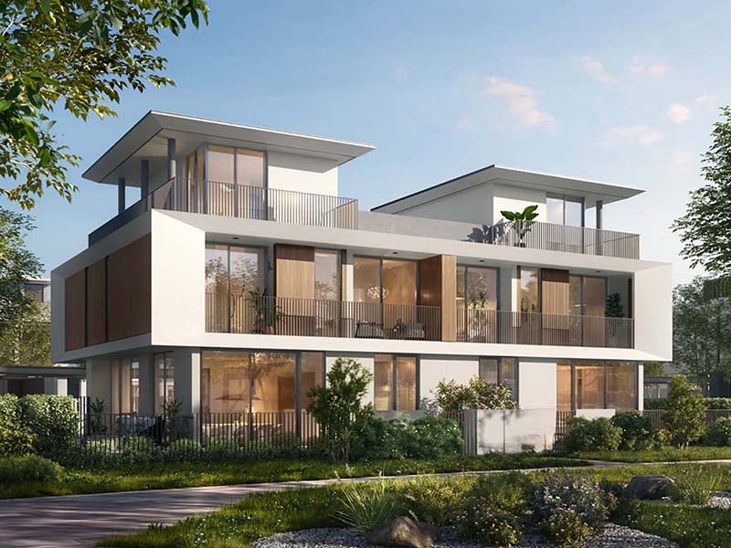 Avena by Emaar at The Valley stands as a testament to the union of nature and contemporary life. This enclave of 4-bedroom villas rests in the serene expanse of The Valley. The charm of Avena by Emaar is in its harmony with the environment, designed for those who seek a life intertwined with nature. At Avena, each 4-bedroom villa stands as a haven of modern design. With three distinct façade styles, these homes blend sleek lines with a cohesive community look. Here, nature is not a backdrop but a living part of the design. Avena at The Valley extends beyond the indoors. The amenities cater to relaxation and outdoor living. Residents can unwind in the landscaped areas, watch films under the night sky at the outdoor cinema or spend quality time with family in the outdoor living spaces. The generous lawn, landscaped pool deck, and kids' playground offer ample room for leisure and play. The state-of-the-art fitness center and indoor multipurpose room ensure that all aspects of life are covered. With 24/7 security and controlled access, Avena by Emaar provides peace of mind alongside its serene lifestyle.