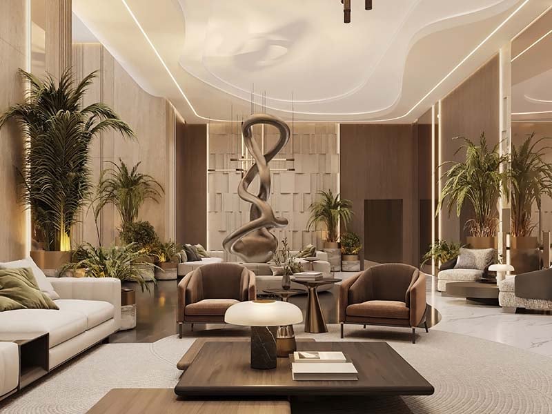 Cove by Imtiaz emerges in Dubailand as a vertical sanctuary. Its pearl white façade echoes the desert's timeless palette while its interiors redefine urban living. Within this tower, homes range from studios to two-bedroom retreats. Each space tells a story of thoughtful design. Kitchens become culinary stages with clean lines and intuitive layouts. Bathrooms transform into personal spas, marrying form and function. Bedrooms offer respite with views that frame Dubai's evolving skyline. Cove's true character unfolds in its shared spaces. An infinity pool seemingly merges with the horizon. For the active, a padel court awaits. A running track winds through the property, offering a path for morning jogs or evening strolls. Quieter moments find their place too. Serene cabanas offer pockets of tranquility. A yoga deck and a fully equipped gym, with its array of equipment, stand ready for those seeking a moment of calm or physical challenge. As day turns to evening, the open-air cinema flickers to life. Nearby, BBQ areas invite culinary experiments and social gatherings. Throughout Cove, green spaces create breathing room. These pockets of nature soften the urban edge, providing impromptu meeting spots or solitary retreats.