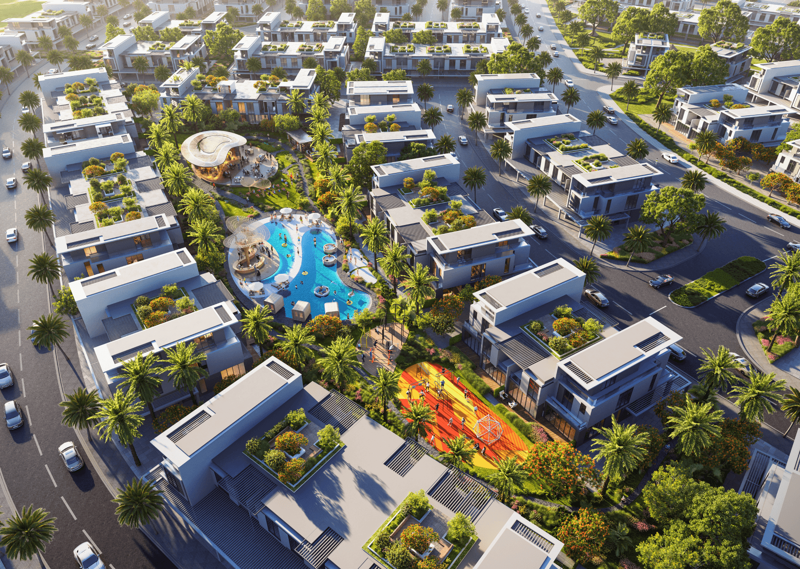 Sun City by Damac Properties opens a new chapter in Dubailand, showcasing a collection of four- and five-bedroom townhouses designed for modern comfort. Each townhouse offers spacious interiors that emphasize both practicality and relaxation. Expansive glass façades create a seamless transition between indoor and outdoor areas, bathing the interiors in natural light and providing stunning views of the surrounding greenery. Set amidst beautifully landscaped grounds, these townhouses are crafted with natural materials that foster a strong connection to the environment. Private gardens and inviting outdoor terraces extend the living space, perfect for family gatherings and quiet evenings. The community’s location provides effortless access to major highways, linking residents to key attractions, shopping areas and leisure venues. This strategic placement enhances daily living while maintaining a peaceful atmosphere. Alongside their refined design, the townhouses at Sun City promote wellness and an active lifestyle. Residents can engage in various outdoor activities, supported by amenities that encourage relaxation and physical engagement. The integration of nature-inspired elements throughout the community enriches the living experience, allowing residents to enjoy a balanced and harmonious lifestyle. Starting at AED 2.5M, Sun City offers four- and five-bedroom townhouses. The handover is expected in Q1 2028 with a 20/80 payment plan.