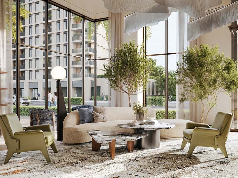 Emaar Club Place at Dubai Hills Estate features 1, 2 and 3-bedroom apartments designed for contemporary living. Each residence offers unobstructed views of the Dubai Hills Golf Course, blending modern architecture with the surrounding green landscape. The apartments are designed with a focus on efficiency and comfort. Open-plan living areas provide ample space for both relaxation and entertaining. Kitchens are integrated into the living spaces with functional layouts while storage solutions are designed to maximize usability. Large windows ensure that each apartment is bathed in natural light, creating a bright and inviting atmosphere. The development provides a range of amenities to support a balanced lifestyle. Residents can enjoy an infinity pool surrounded by cabanas, a multipurpose room for gatherings and events and a dedicated children's play area. Fitness enthusiasts will benefit from well-equipped indoor and outdoor fitness facilities. A landscaped podium deck offers additional space for leisure and relaxation. Located in Dubai Hills Estate, Emaar Club Place provides easy access to key destinations. Al Khail Road connects residents to various parts of Dubai while Dubai Hills Mall and Dubai Hills Park offer shopping, dining and recreational options nearby.