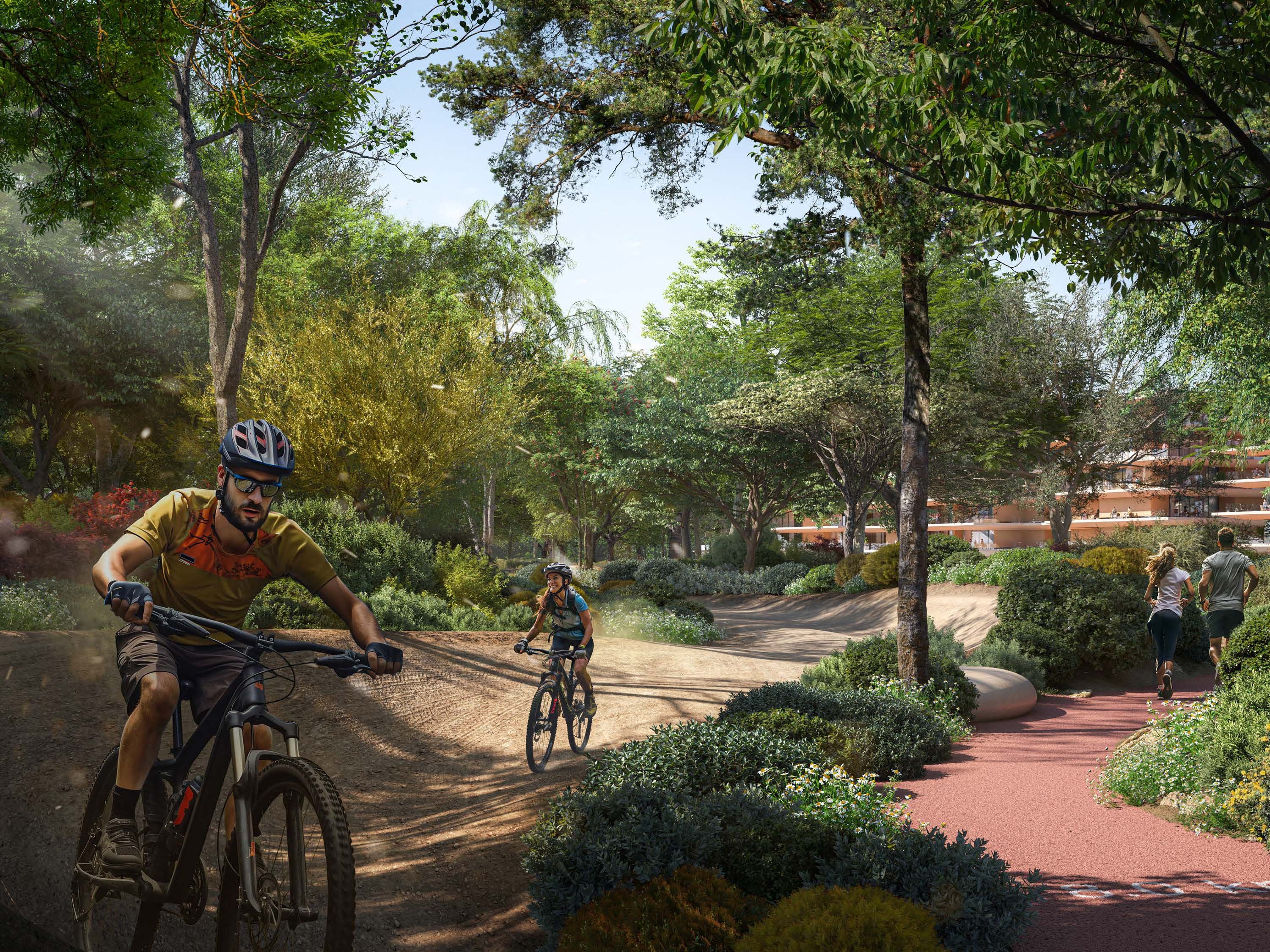 In Dubailand, Ghaf Woods by Majid Al Futtaim offers a blend of nature and urban life. This project includes 1 to 3-bedroom apartments with a focus on simple, clean design. The homes feature large windows that bring in natural light, and balconies that extend living spaces into the outdoors. Ghaf Woods at Dubailand integrates the calm of nature with the pulse of city life. Paths wind through green spaces, perfect for a walk or run. The nearby Global Village offers spots for dining and shopping, blending urban convenience with the peace of nature. Interiors at Ghaf Woods show a thoughtful use of space. The blend of sleek lines and natural materials creates a calm, balanced feel. Kitchens, bedrooms, and bathrooms come with quality fixtures, ensuring comfort and style. Residents enjoy a range of amenities. The fitness center and pool provide spaces to relax and stay active. There are areas for yoga and meditation, offering a retreat for the mind. Children have dedicated play areas, both indoors and outdoors.