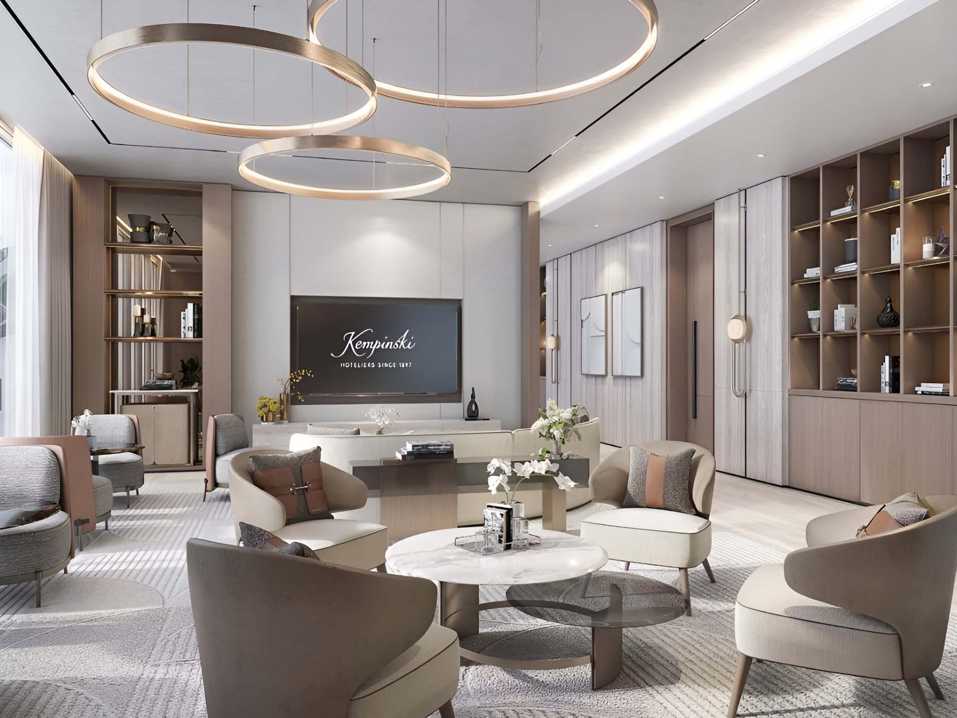 Set within Dubai Marina, Kempinski Marina Residences by ABA Group offers a diverse range of living spaces designed to cater to every lifestyle. Each apartment, whether it's a chic and stylish one-bedroom or a spacious five-bedroom layout, showcases modern elegance and practicality. Step inside and experience the seamless flow of open-plan interiors, flooded with natural light and adorned with premium finishes. The living spaces are thoughtfully designed to maximize comfort and functionality with sleek kitchens equipped with state-of-the-art appliances and expansive living areas perfect for entertaining guests or relaxing with family. Outside, each residence features expansive terraces that offer stunning views of the marina and the Dubai skyline. These outdoor havens are enhanced by lush vertical gardens and private plunge pools, creating a serene retreat above the bustling cityscape. Residents of Kempinski Marina Residences enjoy access to a host of exclusive amenities designed to enhance their everyday life. From the tranquil infinity pool and Zen Garden to the fully equipped gym and versatile sports courts, every aspect of this community is crafted to promote well-being and relaxation.