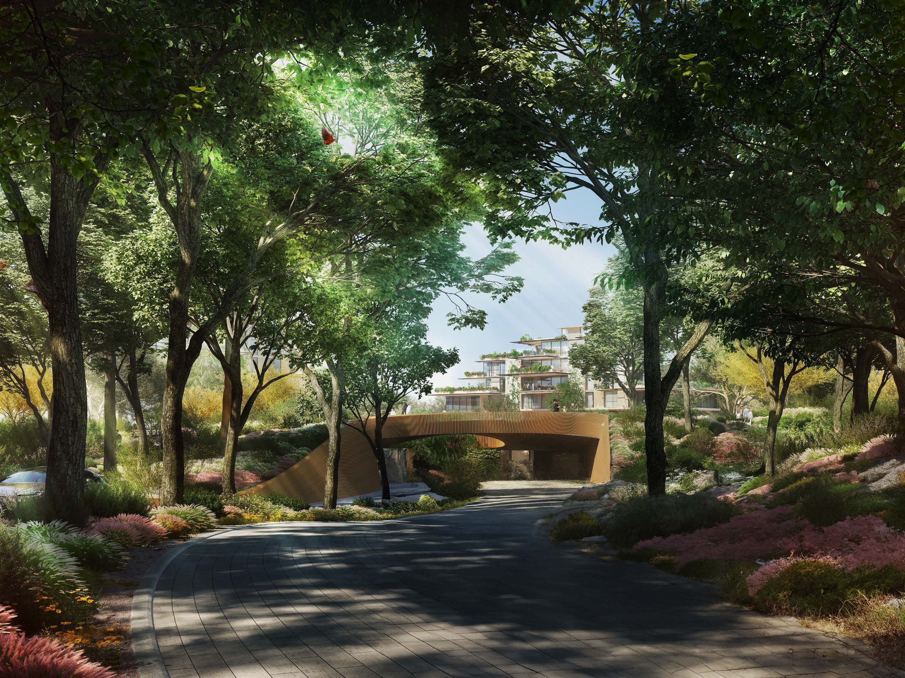 In Dubailand, Ghaf Woods by Majid Al Futtaim offers a blend of nature and urban life. This project includes 1 to 3-bedroom apartments with a focus on simple, clean design. The homes feature large windows that bring in natural light, and balconies that extend living spaces into the outdoors. Ghaf Woods at Dubailand integrates the calm of nature with the pulse of city life. Paths wind through green spaces, perfect for a walk or run. The nearby Global Village offers spots for dining and shopping, blending urban convenience with the peace of nature. Interiors at Ghaf Woods show a thoughtful use of space. The blend of sleek lines and natural materials creates a calm, balanced feel. Kitchens, bedrooms, and bathrooms come with quality fixtures, ensuring comfort and style. Residents enjoy a range of amenities. The fitness center and pool provide spaces to relax and stay active. There are areas for yoga and meditation, offering a retreat for the mind. Children have dedicated play areas, both indoors and outdoors.