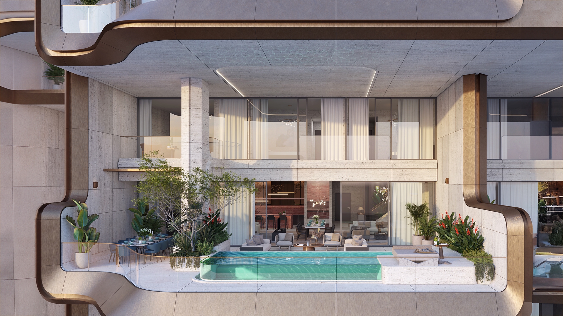 Ela Residences by Omniyat redefines ultra-luxury living on Palm Jumeirah. This exclusive collection of 3- and 4-bedroom apartments is crafted to embody the zenith of sophistication and privacy. Situated on one of the island’s most coveted plots, these residences offer sweeping views of the Arabian Gulf and the glittering Dubai skyline. Zaha Hadid's innovative architecture shapes Ela Residences with her signature style evident in the sweeping, fluid forms and cutting-edge aesthetics. Each residence features expansive terraces that seamlessly connect indoor living spaces with the serene outdoors. Floor-to-ceiling windows flood the interiors with natural light, enhancing the sense of openness and framing breathtaking vistas. The interiors, curated by the Dorchester Collection, reflect a commitment to luxury and refinement. Premium materials and bespoke finishes are meticulously chosen, creating spaces that are both elegant and functional. Each apartment is designed to offer a refined living experience where every detail contributes to an atmosphere of exclusivity and comfort. Located on the Eastern Crescent, Ela Residences offers direct beachfront access and panoramic views, providing a rare combination of privacy and prestige and setting a new standard for luxury living on Palm Jumeirah. Starting at AED 43M, Ela Residences by Omniyat offers 3- and 4-bedroom apartments. The handover is expected in Q1 2028 with a 60/40 payment plan.
