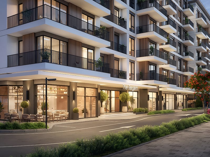 The Regent Residences by Nshama brings a perfect blend of modern urban living to Town Square Dubai. Featuring studio, 1, 2 and 3-bedroom apartments, this development is designed to meet the needs of contemporary lifestyles while fostering a vibrant community atmosphere. Residents can immerse themselves in a refreshing neighborhood experience, enriched by landscaped parks, social spaces and a range of luxury amenities. The thoughtfully designed environment creates a sense of balance and connection, making it a thriving hub of activity and relaxation. The apartments at The Regent Residences are crafted with premium interiors that combine sleek aesthetics with practical functionality. Expansive layouts and refined details ensure privacy, comfort and an elevated living experience. An active lifestyle is easily attainable with access to cycling trails, jogging tracks, fitness centers and children’s play areas. Located in the heart of Town Square Dubai, this development offers convenient access to dining outlets, retail shops and lush parks. Its prime location ensures residents are well-connected to key attractions and Dubai’s dynamic cultural landscape, all within a short drive. With prices starting at AED 630,000, The Regent Residences is set for handover in Q2 2025 and features a flexible 50/50 payment plan.
