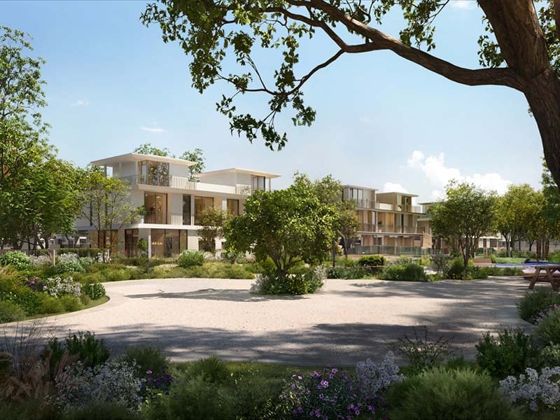 Avena by Emaar at The Valley stands as a testament to the union of nature and contemporary life. This enclave of 4-bedroom villas rests in the serene expanse of The Valley. The charm of Avena by Emaar is in its harmony with the environment, designed for those who seek a life intertwined with nature. At Avena, each 4-bedroom villa stands as a haven of modern design. With three distinct façade styles, these homes blend sleek lines with a cohesive community look. Here, nature is not a backdrop but a living part of the design. Avena at The Valley extends beyond the indoors. The amenities cater to relaxation and outdoor living. Residents can unwind in the landscaped areas, watch films under the night sky at the outdoor cinema or spend quality time with family in the outdoor living spaces. The generous lawn, landscaped pool deck, and kids' playground offer ample room for leisure and play. The state-of-the-art fitness center and indoor multipurpose room ensure that all aspects of life are covered. With 24/7 security and controlled access, Avena by Emaar provides peace of mind alongside its serene lifestyle.