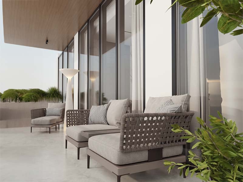 Hammock Park by Divine One brings Miami Beach flair to Wasl Gate, Dubai. This residential project blends stylish interiors with resort-like amenities in a vibrant urban setting. Inside, studios and one to two-bedroom apartments showcase thoughtful design. Living spaces flow seamlessly, bathed in natural light. Kitchens feature islands, soft-close drawers and German appliances. Bathrooms boast rain showers and Bagno Design fittings. Private balconies extend living areas outdoors, offering community views. Smart home features and track lighting allow residents to tailor their environment. Warm floors, eco-conscious materials and energy-efficient systems blend comfort with sustainability. Fully furnished options provide move-in ready homes. Beyond the apartments, Hammock Park offers a world of leisure. A sandy lagoon and swimming pools invite relaxation. Sports enthusiasts can enjoy tennis, basketball and padel courts. An outdoor beach cinema and BBQ areas foster community connections. For tranquility, a Zen yoga garden provides a peaceful retreat. The top floor houses the Elevate Hub, featuring a co-working space, gaming zone, gym, sauna and steam room. Solar-paneled pergolas showcase the project's green commitment.