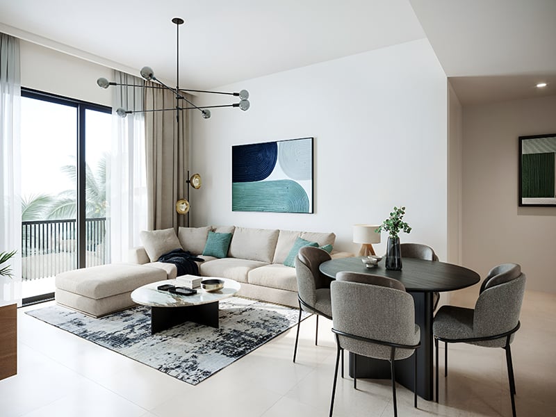 The Regent Residences by Nshama brings a perfect blend of modern urban living to Town Square Dubai. Featuring studio, 1, 2 and 3-bedroom apartments, this development is designed to meet the needs of contemporary lifestyles while fostering a vibrant community atmosphere. Residents can immerse themselves in a refreshing neighborhood experience, enriched by landscaped parks, social spaces and a range of luxury amenities. The thoughtfully designed environment creates a sense of balance and connection, making it a thriving hub of activity and relaxation. The apartments at The Regent Residences are crafted with premium interiors that combine sleek aesthetics with practical functionality. Expansive layouts and refined details ensure privacy, comfort and an elevated living experience. An active lifestyle is easily attainable with access to cycling trails, jogging tracks, fitness centers and children’s play areas. Located in the heart of Town Square Dubai, this development offers convenient access to dining outlets, retail shops and lush parks. Its prime location ensures residents are well-connected to key attractions and Dubai’s dynamic cultural landscape, all within a short drive. With prices starting at AED 630,000, The Regent Residences is set for handover in Q2 2025 and features a flexible 50/50 payment plan.