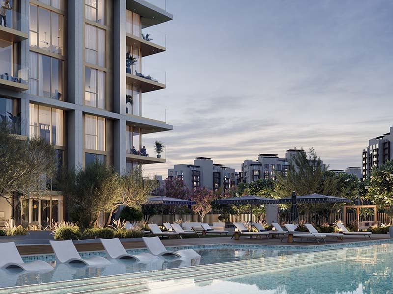 Arlo by Emaar sits in Dubai Creek Harbour, where modern design meets the gentle flow of the creek. This project offers a range of 1 to 3-bedroom apartments and 3-bedroom townhouses. Each home features open spaces and large windows that draw in natural light. Balconies extend the living area, inviting the outdoors in. In Arlo at Dubai Creek Harbour, daily life blends with the quiet charm of the water's edge. Paths wind through green spaces, perfect for leisurely strolls or morning runs. The nearby creek promenade offers spots for dining and shopping, creating a lively yet serene environment. Interiors at Arlo reflect thoughtful design. The blend of sleek lines and natural materials gives each space a calm, balanced feel. Kitchens, bedrooms and bathrooms are fitted with quality fixtures, ensuring comfort and style. Residents enjoy a range of amenities. The fitness center and pool provide spaces to relax and stay active while the yoga room and meditation areas offer a retreat for the mind. Children have dedicated play areas, both indoors and outdoors.