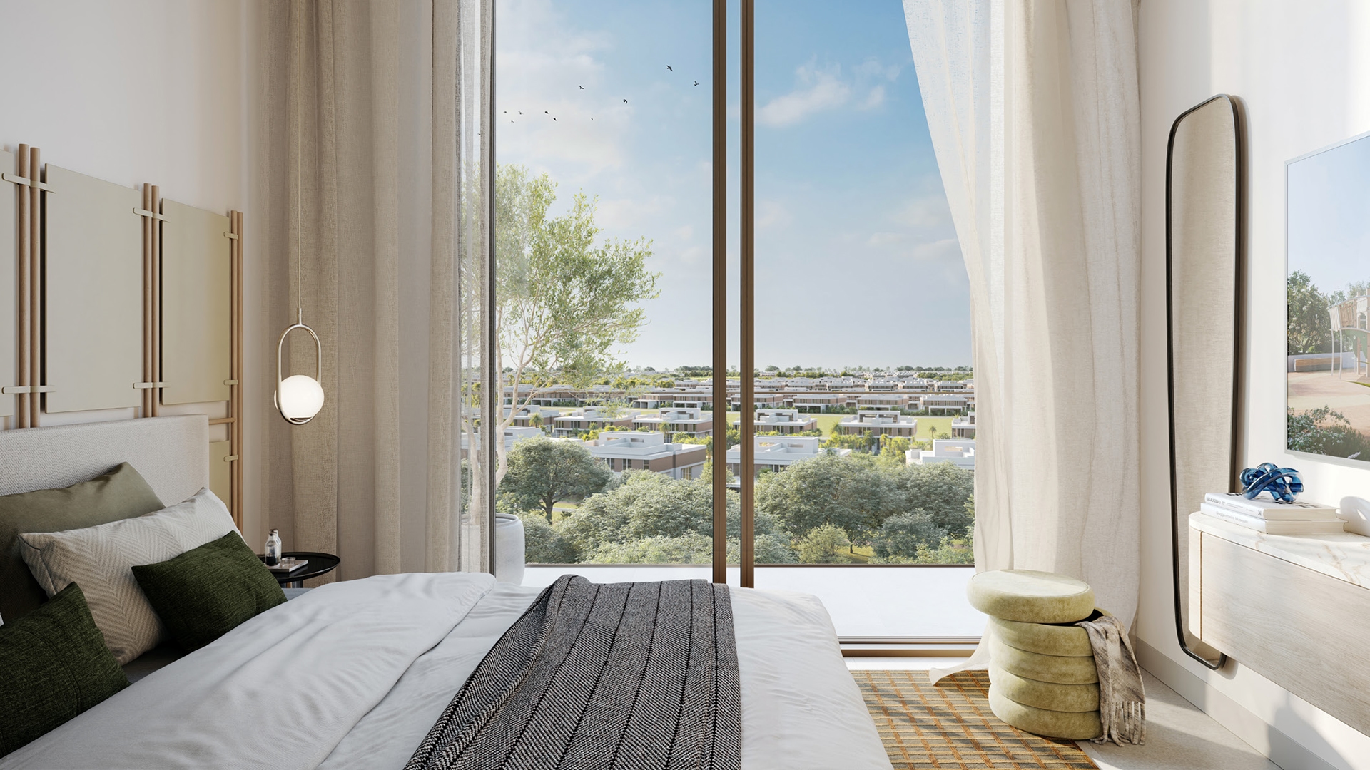 Emaar Club Place at Dubai Hills Estate features 1, 2 and 3-bedroom apartments designed for contemporary living. Each residence offers unobstructed views of the Dubai Hills Golf Course, blending modern architecture with the surrounding green landscape. The apartments are designed with a focus on efficiency and comfort. Open-plan living areas provide ample space for both relaxation and entertaining. Kitchens are integrated into the living spaces with functional layouts while storage solutions are designed to maximize usability. Large windows ensure that each apartment is bathed in natural light, creating a bright and inviting atmosphere. The development provides a range of amenities to support a balanced lifestyle. Residents can enjoy an infinity pool surrounded by cabanas, a multipurpose room for gatherings and events and a dedicated children's play area. Fitness enthusiasts will benefit from well-equipped indoor and outdoor fitness facilities. A landscaped podium deck offers additional space for leisure and relaxation. Located in Dubai Hills Estate, Emaar Club Place provides easy access to key destinations. Al Khail Road connects residents to various parts of Dubai while Dubai Hills Mall and Dubai Hills Park offer shopping, dining and recreational options nearby.