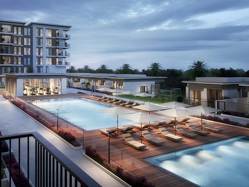 The Regent Residences by Nshama brings a perfect blend of modern urban living to Town Square Dubai. Featuring studio, 1, 2 and 3-bedroom apartments, this development is designed to meet the needs of contemporary lifestyles while fostering a vibrant community atmosphere. Residents can immerse themselves in a refreshing neighborhood experience, enriched by landscaped parks, social spaces and a range of luxury amenities. The thoughtfully designed environment creates a sense of balance and connection, making it a thriving hub of activity and relaxation. The apartments at The Regent Residences are crafted with premium interiors that combine sleek aesthetics with practical functionality. Expansive layouts and refined details ensure privacy, comfort and an elevated living experience. An active lifestyle is easily attainable with access to cycling trails, jogging tracks, fitness centers and children’s play areas. Located in the heart of Town Square Dubai, this development offers convenient access to dining outlets, retail shops and lush parks. Its prime location ensures residents are well-connected to key attractions and Dubai’s dynamic cultural landscape, all within a short drive. With prices starting at AED 630,000, The Regent Residences is set for handover in Q2 2025 and features a flexible 50/50 payment plan.