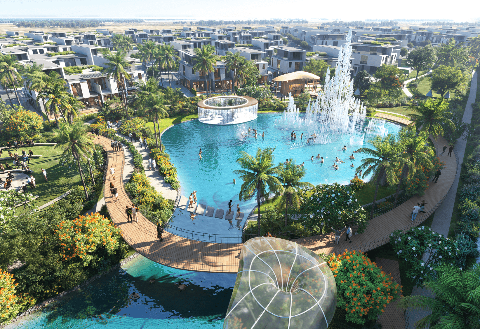 Sun City by Damac Properties opens a new chapter in Dubailand, showcasing a collection of four- and five-bedroom townhouses designed for modern comfort. Each townhouse offers spacious interiors that emphasize both practicality and relaxation. Expansive glass façades create a seamless transition between indoor and outdoor areas, bathing the interiors in natural light and providing stunning views of the surrounding greenery. Set amidst beautifully landscaped grounds, these townhouses are crafted with natural materials that foster a strong connection to the environment. Private gardens and inviting outdoor terraces extend the living space, perfect for family gatherings and quiet evenings. The community’s location provides effortless access to major highways, linking residents to key attractions, shopping areas and leisure venues. This strategic placement enhances daily living while maintaining a peaceful atmosphere. Alongside their refined design, the townhouses at Sun City promote wellness and an active lifestyle. Residents can engage in various outdoor activities, supported by amenities that encourage relaxation and physical engagement. The integration of nature-inspired elements throughout the community enriches the living experience, allowing residents to enjoy a balanced and harmonious lifestyle. Starting at AED 2.5M, Sun City offers four- and five-bedroom townhouses. The handover is expected in Q1 2028 with a 20/80 payment plan.