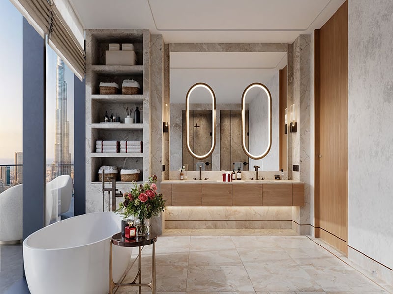 Baccarat Hotel & Residences Tower 2 by Shamal introduces an elevated standard of living in Downtown Dubai, featuring 2 to 4-bedroom hotel apartments. This striking twin-tower design, with its angular glass façade, creates a commanding presence while offering sweeping views of the Burj Khalifa and Dubai Frame. The interiors feature expansive living areas and thoughtfully integrated design elements. Bedrooms offer private retreats while the kitchens boast sophisticated detailing. Every space is meticulously planned to reflect the refined lifestyle associated with the Baccarat name. Enjoy an array of curated amenities, including a state-of-the-art gymnasium, a temperature-controlled swimming pool, and landscaped gathering spaces designed for relaxation and socializing. Dedicated BBQ areas and exclusive dining venues add to the convenience, while personalized à la carte services ensure an unparalleled living experience. Starting from AED 22M, Baccarat Hotel & Residences Tower 2 offers a curated selection of spacious 2 to 4-bedroom hotel apartments. With a flexible 60/40 payment plan , the project is set for handover in Q2 2027.