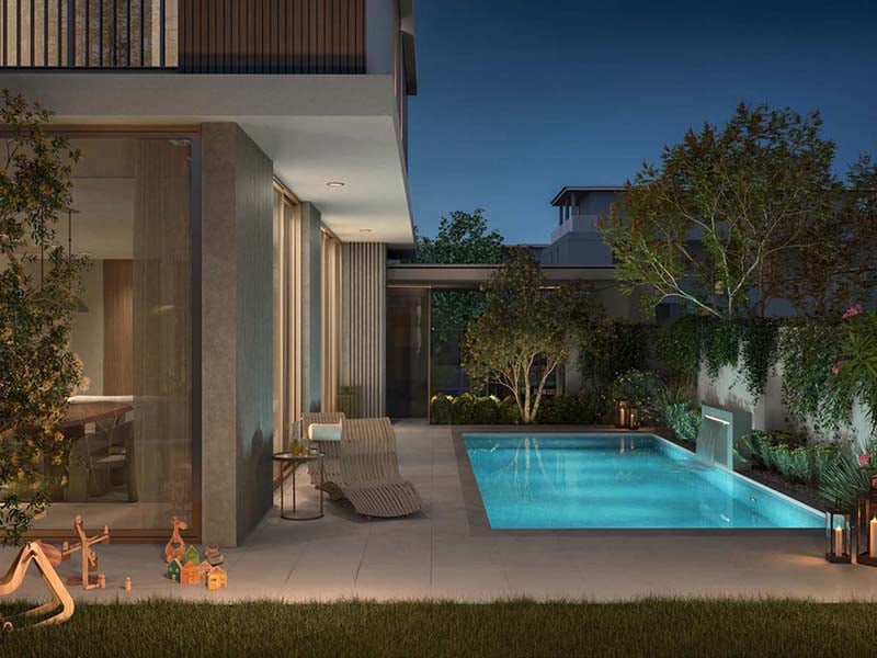 Avena by Emaar at The Valley stands as a testament to the union of nature and contemporary life. This enclave of 4-bedroom villas rests in the serene expanse of The Valley. The charm of Avena by Emaar is in its harmony with the environment, designed for those who seek a life intertwined with nature. At Avena, each 4-bedroom villa stands as a haven of modern design. With three distinct façade styles, these homes blend sleek lines with a cohesive community look. Here, nature is not a backdrop but a living part of the design. Avena at The Valley extends beyond the indoors. The amenities cater to relaxation and outdoor living. Residents can unwind in the landscaped areas, watch films under the night sky at the outdoor cinema or spend quality time with family in the outdoor living spaces. The generous lawn, landscaped pool deck, and kids' playground offer ample room for leisure and play. The state-of-the-art fitness center and indoor multipurpose room ensure that all aspects of life are covered. With 24/7 security and controlled access, Avena by Emaar provides peace of mind alongside its serene lifestyle.