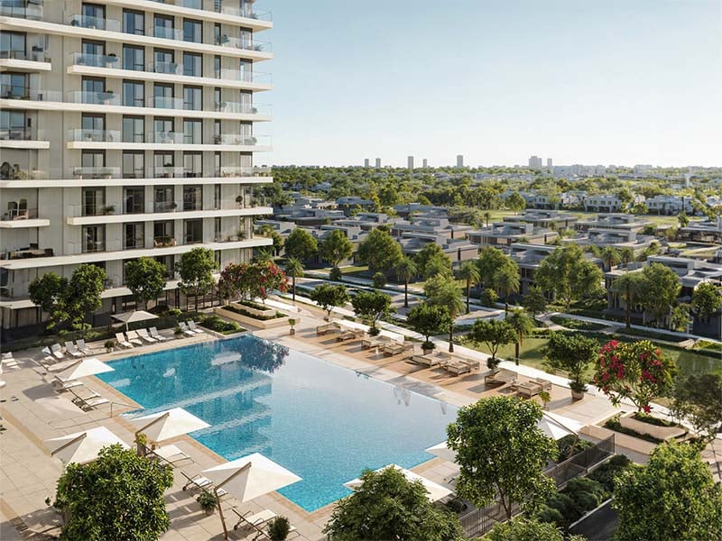 Vida Residences Club Point by Emaar Properties is a contemporary residential project nestled within the vibrant Dubai Hills Estate. Offering 1 to 3-bedroom apartments, each unit is thoughtfully designed to maximize space and natural light. These stylish homes are inspired by Vida’s signature blend of modern luxury and warm hospitality, featuring large windows that frame breathtaking views of the surrounding greenery, golf course, and Dubai skyline, creating a peaceful and refreshing living environment. Residents can enjoy a range of premium amenities, including a serene indoor swimming pool, a state-of-the-art gym, and beautifully landscaped gardens. Social spaces such as a barbecue area and a children's play area provide perfect spots for family gatherings and relaxation. The community also offers on-site dining options, adding to the convenience of daily living. Ideally located within Dubai Hills Estate, Vida Residences Club Point provides quick access to key areas like Downtown Dubai and Dubai Marina, with easy connectivity through Al Khail Road. The community combines the best of urban energy and natural tranquility, offering world-class healthcare, educational facilities, and leisure experiences within close reach. Starting at AED 1.61M, Vida Residences Club Point at Dubai Hills Estate offers 1- to 3-bedroom apartments. The handover is expected in Q1 2029 with an 80/20 payment plan, ensuring flexible purchasing options for prospective buyers.