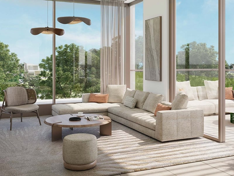 The Acres II by Meraas presents an exclusive collection of 5 to 7-bedroom villas, starting at AED 13.5M. A harmonious blend of elegance and sophistication, these homes offer expansive layouts designed for those who value both space and privacy. The villas are masterfully crafted, with large, open living areas that flow effortlessly into one another, creating a sense of freedom and fluidity. The gourmet kitchens, equipped with the finest finishes, offer a seamless transition into living and dining spaces, making them perfect for both intimate gatherings and larger social occasions. Luxurious bedrooms are generously proportioned, each featuring bespoke wardrobes, while the bathrooms are elegantly designed with top-tier fixtures and finishes. Surrounded by pristine landscaping, the community offers a range of exceptional amenities, including a lagoon clubhouse, a tranquil community park and a wellness-focused juice bar. A primary school adds convenience, ensuring that families can live in a setting that offers both peace and accessibility. Starting at AED 13.5M, The Acres II by Meraas offers 5 to 7-bedroom standalone villas. The handover is expected in Q4 2027 with a 65/35 payment plan.
