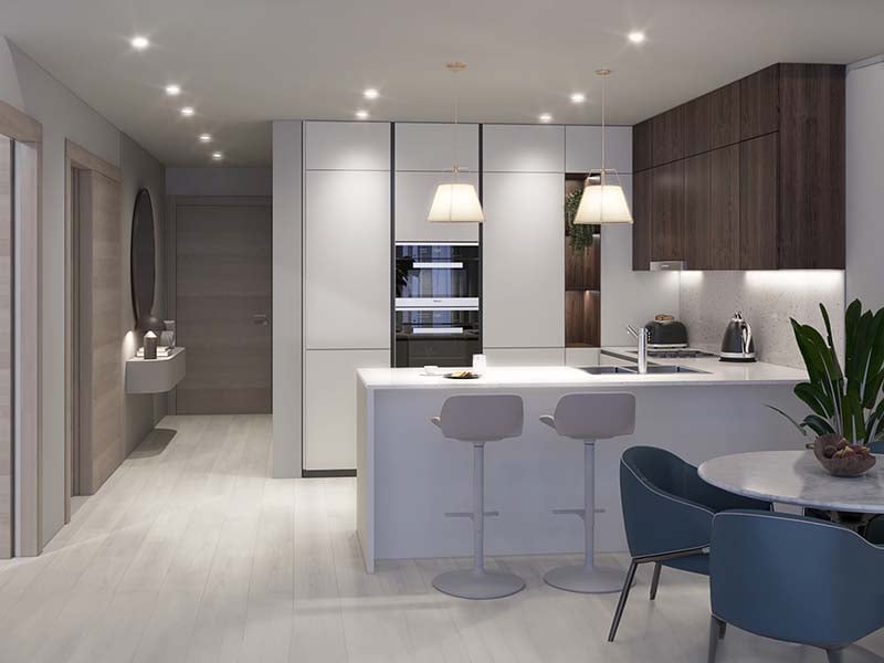 RA1N Residence by Object 1 rises 25 stories in Jumeirah Village Circle. This development offers one and two-bedroom apartments designed with a focus on modern living. The building’s facade features crisp lines and glass, creating a sleek and contemporary look. Natural hues inside add warmth and calm. The layout of each apartment at RA1N Residence ensures open, airy spaces. Large windows bring in light and offer views, connecting residents with the outside world. The interiors focus on both form and function, making everyday life smooth and pleasant. Wood accents and simple finishes enhance the sense of a serene retreat. Amenities at RA1N Residence enhance daily life. Residents can enjoy social spaces, fitness areas and a pool. These shared spaces are designed to foster a sense of community and provide spots for relaxation and activity. The building's design supports both privacy and interaction, balancing the needs of modern urban living. Each apartment at RA1N Residence offers a blend of style and comfort. Thoughtful design choices create inviting spaces. These homes provide a peaceful escape from the city's hustle, with a focus on simplicity and ease. Starting at AED 930K, RA1N Residence by Object 1 offers one and two-bedroom apartments. The handover is expected in Q4 2024 with a 60/40 payment plan.