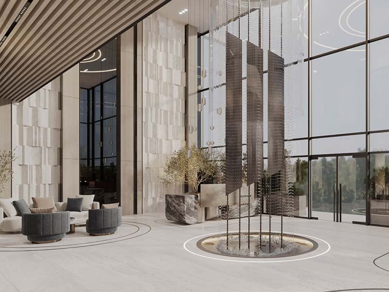 Hammock Park by Divine One brings Miami Beach flair to Wasl Gate, Dubai. This residential project blends stylish interiors with resort-like amenities in a vibrant urban setting. Inside, studios and one to two-bedroom apartments showcase thoughtful design. Living spaces flow seamlessly, bathed in natural light. Kitchens feature islands, soft-close drawers and German appliances. Bathrooms boast rain showers and Bagno Design fittings. Private balconies extend living areas outdoors, offering community views. Smart home features and track lighting allow residents to tailor their environment. Warm floors, eco-conscious materials and energy-efficient systems blend comfort with sustainability. Fully furnished options provide move-in ready homes. Beyond the apartments, Hammock Park offers a world of leisure. A sandy lagoon and swimming pools invite relaxation. Sports enthusiasts can enjoy tennis, basketball and padel courts. An outdoor beach cinema and BBQ areas foster community connections. For tranquility, a Zen yoga garden provides a peaceful retreat. The top floor houses the Elevate Hub, featuring a co-working space, gaming zone, gym, sauna and steam room. Solar-paneled pergolas showcase the project's green commitment.