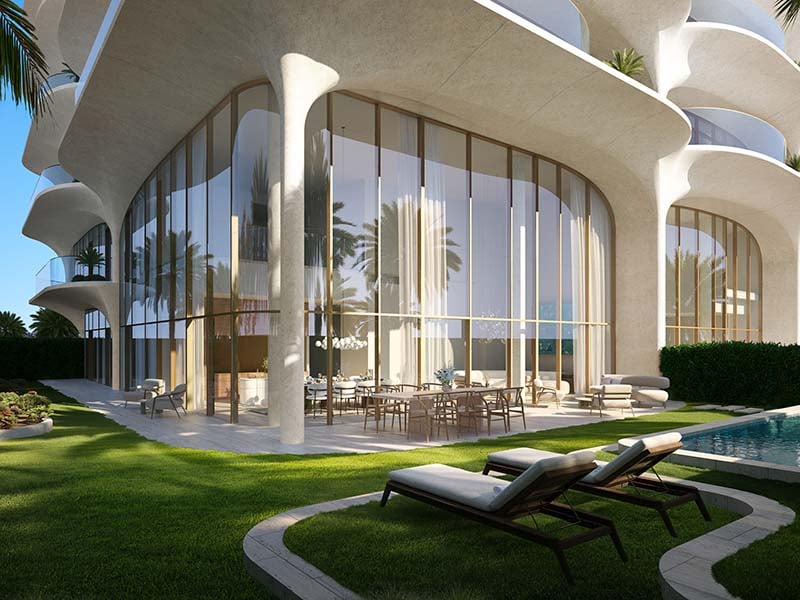 At the heart of Ocean House by Ellington Properties lies a commitment to exquisite oceanside living. Within this haven, a diverse range of 2 to 6-bedroom apartments, duplexes and penthouses awaits. As you step into the lobby, you'll be greeted by a minimalist hotel-like ambiance, defined by a double-height ceiling and elegant neutral decor. Lush greenery enhances the welcoming atmosphere, creating a serene sanctuary for residents and guests alike. Inside, these thoughtfully crafted abodes open to a world of contemporary elegance. With spacious designs and sophisticated neutral palettes, the interiors of Ocean House exude tranquility and sophistication. Floor-to-ceiling windows flood the space with natural light, offering residents breathtaking views of the surroundings. As you explore further, you'll find yourself drawn to the lush private pools and gardens, offering a tranquil retreat amidst the bustling city. Designed with utmost privacy and serenity in mind, these outdoor spaces provide residents with a sanctuary to relax and unwind. Venturing beyond the confines of your home, you'll encounter a wealth of private club-inspired amenities, including a 50-meter Olympic swimming pool, a wellness studio, clubhouse and cinema room.  Starting at AED 9.5M, Ocean House by Ellington Properties offers 2 to 6-bedroom apartments, duplexes and penthouses. The handover is expected in Q2 2026 with a 70/30 payment plan.