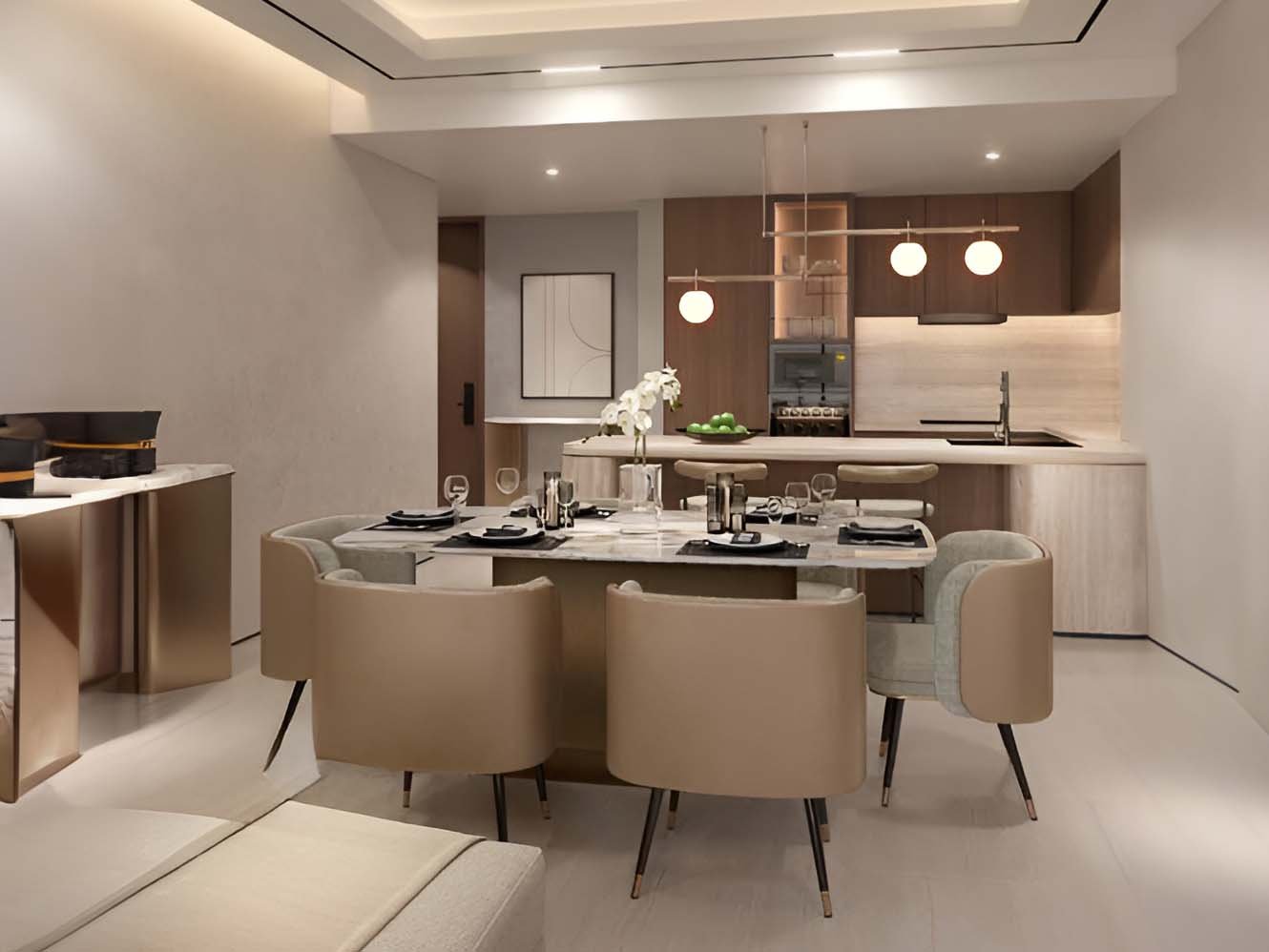 Set within Dubai Marina, Kempinski Marina Residences by ABA Group offers a diverse range of living spaces designed to cater to every lifestyle. Each apartment, whether it's a chic and stylish one-bedroom or a spacious five-bedroom layout, showcases modern elegance and practicality. Step inside and experience the seamless flow of open-plan interiors, flooded with natural light and adorned with premium finishes. The living spaces are thoughtfully designed to maximize comfort and functionality with sleek kitchens equipped with state-of-the-art appliances and expansive living areas perfect for entertaining guests or relaxing with family. Outside, each residence features expansive terraces that offer stunning views of the marina and the Dubai skyline. These outdoor havens are enhanced by lush vertical gardens and private plunge pools, creating a serene retreat above the bustling cityscape. Residents of Kempinski Marina Residences enjoy access to a host of exclusive amenities designed to enhance their everyday life. From the tranquil infinity pool and Zen Garden to the fully equipped gym and versatile sports courts, every aspect of this community is crafted to promote well-being and relaxation.