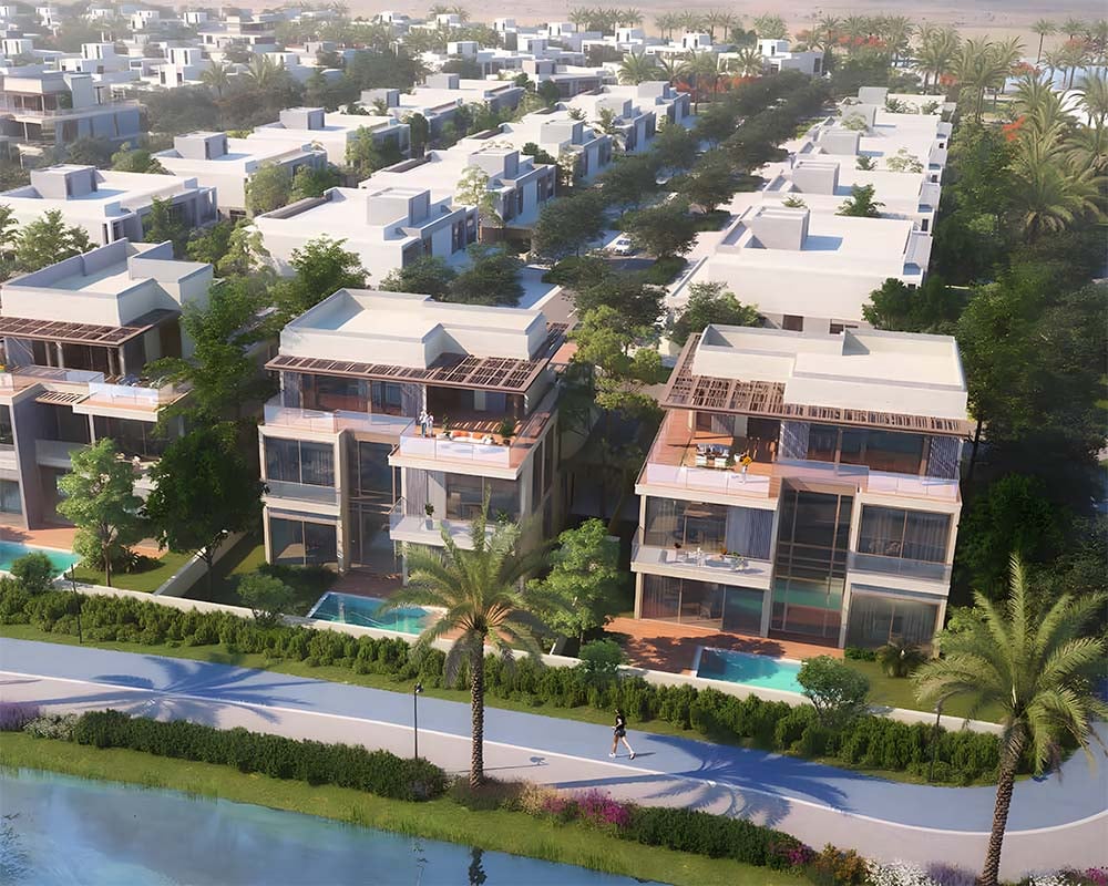 A new vision of modern living unfolds in Dubai South. Residences at South Bay range from expansive 3-bedroom townhouses to palatial 7-bedroom mansions, each a haven crafted for comfort and grand living. Open floor plans bathe interiors in natural light, while sprawling private gardens extend living areas outdoors. Townhouses boast rooftop terraces, perfect for starlit gatherings.  For those seeking the ultimate indulgence, a limited collection of waterfront villas and expansive mansions offer a private sanctuary beside a 3-kilometer crystal lagoon. Residents unwind amidst a wealth of amenities. A fully equipped gym caters to fitness enthusiasts, while a beach clubhouse beckons with lazy afternoons. Lush parks and meditation gardens provide tranquil escapes, while children find joy in dedicated playgrounds. Jogging tracks weave through the development and pedestrian-friendly spaces encourage exploration. A nearby shopping mall offers convenient retail therapy. Perfectly positioned, South Bay boasts direct access to EXPO Road and a five-minute drive to Dubai World Central Airport and EXPO 2020. The development enjoys excellent connectivity to Al Khail and Umm Sequim with planned metro and Etihad Rail connections further enhancing accessibility. Starting at 3.3 million AED, South Bay offers a collection of townhouses, villas and mansions. Homes are scheduled for handover in Q3 2026 with a flexible 60/40 payment plan available.