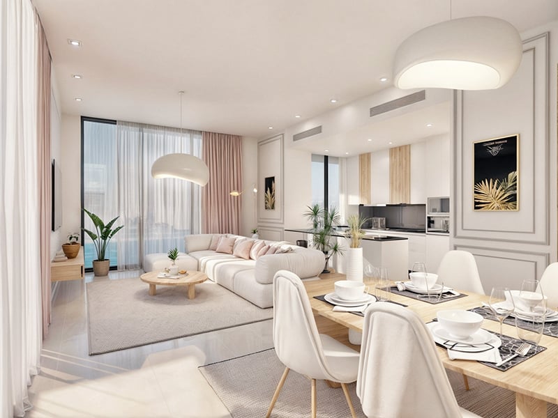 Marina Life by Saeed Tarrad Development stands in Dubai Islands, a vibrant community emerging as the next Palm Jumeirah. This development offers one- and two-bedroom apartments, each thoughtfully designed to foster a seamless flow between spaces, enhancing both functionality and comfort. The living area invites natural light through expansive windows, creating an atmosphere that accommodates both lively gatherings and quiet evenings. The kitchen, with its efficient layout and modern appliances, supports culinary creativity while ensuring ease of use. In the heart of Dubai Islands, Marina Life connects residents to an array of shops, cafes and dining options, enhancing everyday convenience while providing a relaxed ambiance. This setting combines the energy of city life with the tranquility of island living, appealing to those seeking balance. Sustainability shapes the foundation of Marina Life. Eco-conscious materials and design practices reflect a commitment to a better environment, allowing residents to enjoy modern comforts while being mindful of nature and their impact on the surroundings. Smart home technology enhances daily living. Control lighting, temperature and security effortlessly, integrating comfort into everyday routines. The vision is to create a living space that balances ease and style, fostering a true sense of home. Starting at AED 1.9M, Marina Life by Saeed Tarrad Development offers one- and two-bedroom apartments. The handover is expected in Q3 2026 with a 60/40 payment plan.