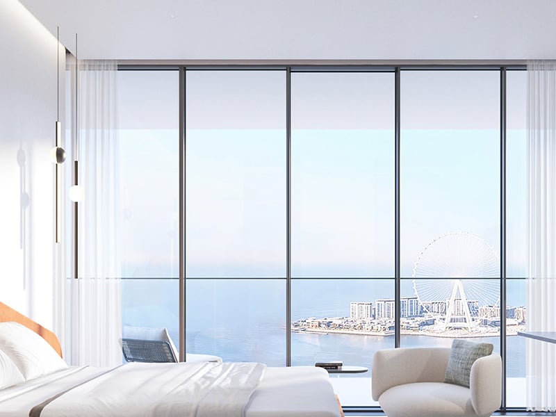 W Residences by Arada presents an unparalleled waterfront lifestyle at Dubai Harbour, offering a distinctive living experience that seamlessly combines elegance and modern sophistication. This exceptional development features meticulously designed 1 to 5-bedroom apartments, expansive duplexes and impressive penthouses, each crafted to meet the highest standards of quality and design. Every unit is thoughtfully appointed with sleek interiors and premium finishes, incorporating cutting-edge smart home technology that enhances both convenience and comfort. The high-rise towers are complemented by an impressive range of amenities, including a 200-meter infinity pool, a state-of-the-art wellness spa and dedicated yoga and Pilates studios, all designed to elevate your living experience. Nestled in the iconic Dubai Harbour, W Residences offers breathtaking views of the Arabian Gulf and the Dubai skyline, while providing convenient access to The Palm Jumeirah, Bluewaters Island and other key landmarks. This enviable location includes exclusive beach access and is just moments away from world-class dining, luxury retail outlets and leisure destinations, ensuring a lifestyle of unmatched convenience and refinement. Starting at AED 4.1M, W Residences offers 1 to 5-bedroom apartments and penthouses, with handover expected in Q4 2027 and a flexible 60/40 payment plan