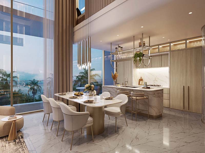 Beach Walk Residence 3 by Imtiaz is a luxurious residential project located in the tranquil Dubai Islands, Deira. This stunning development offers a selection of 1 to 2-bedroom apartments and 3-bedroom penthouses, all thoughtfully designed to evoke a resort-like atmosphere. Each residence is beautifully decorated in neutral tones with aquamarine accents and golden finishes, blending modern elegance with coastal living. High-end Miele appliances and smart home security systems complete the interiors, offering both style and convenience. The project boasts a variety of premium amenities, including indoor and infinity swimming pools, a well-equipped gym, a yoga room, and a serene zen garden. Families will appreciate the children's play area, while additional features like valet parking, a clubhouse, and barbecue areas ensure a lifestyle of comfort and leisure. Beach Walk Residence 3 is designed to promote both relaxation and community engagement. Strategically located in Dubai Islands, Beach Walk Residence 3 offers easy access to major attractions. Nakheel Mall is just 2 minutes away, while the Beachfront Market is a short 5-minute drive. Dubai International Airport is only 10 minutes by car, ensuring excellent connectivity for residents. Starting at AED 1.8M, Beach Walk Residence 3 at Dubai Islands offers 1- to 3- bedroom apartments and penthouses. The handover is expected in Q2 2026 with a 60/40 payment plan.