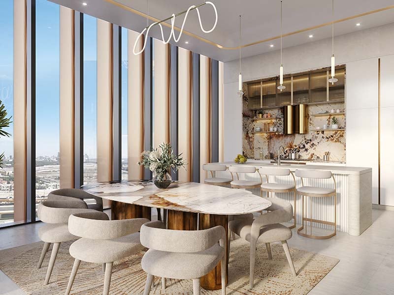 One Residence by Ginco Properties reimagines residential living in Downtown Dubai. With studio and 1 to 2 bedroom apartments, the project is designed to merge modern comforts with the energy of the city. One Residence places residents in the center of Downtown's lively scene while providing a tranquil home base that reflects contemporary urban elegance. At One Residence, the architectural design is characterized by a seamless integration into the vibrant cityscape. The building's façade features a contemporary design with a sophisticated blend of textures that complement its surroundings. The residential units at One Residence are meticulously planned to offer a refined living experience. Spacious layouts, thoughtfully chosen finishes and well-designed floor plans contribute to a sense of calm and comfort. Residents can enjoy expansive windows that frame views of the cityscape, providing a connection to the dynamic environment outside while ensuring a serene retreat within. One Residence also features a selection of amenities including a state-of-the-art fitness center, a dedicated yoga studio and a large infinity pool, catering to a range of wellness and recreational needs.