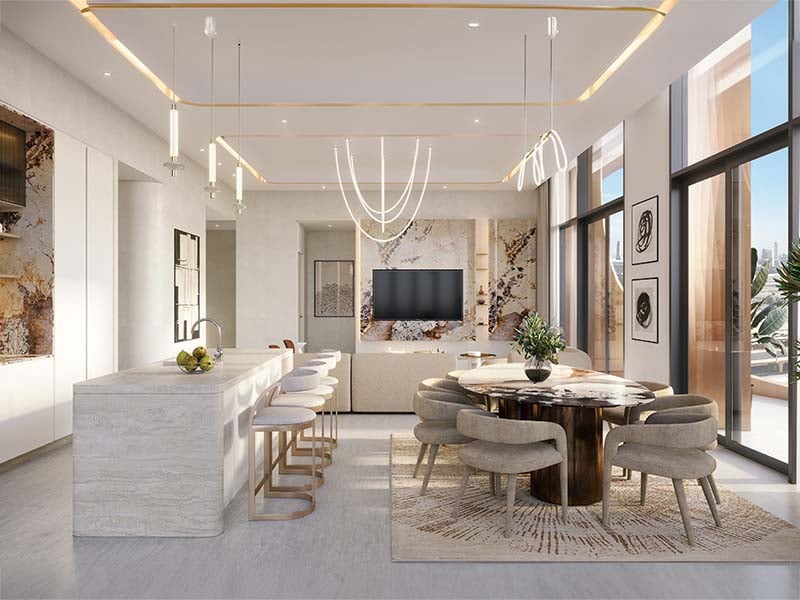 One Residence by Ginco Properties reimagines residential living in Downtown Dubai. With studio and 1 to 2 bedroom apartments, the project is designed to merge modern comforts with the energy of the city. One Residence places residents in the center of Downtown's lively scene while providing a tranquil home base that reflects contemporary urban elegance. At One Residence, the architectural design is characterized by a seamless integration into the vibrant cityscape. The building's façade features a contemporary design with a sophisticated blend of textures that complement its surroundings. The residential units at One Residence are meticulously planned to offer a refined living experience. Spacious layouts, thoughtfully chosen finishes and well-designed floor plans contribute to a sense of calm and comfort. Residents can enjoy expansive windows that frame views of the cityscape, providing a connection to the dynamic environment outside while ensuring a serene retreat within. One Residence also features a selection of amenities including a state-of-the-art fitness center, a dedicated yoga studio and a large infinity pool, catering to a range of wellness and recreational needs.