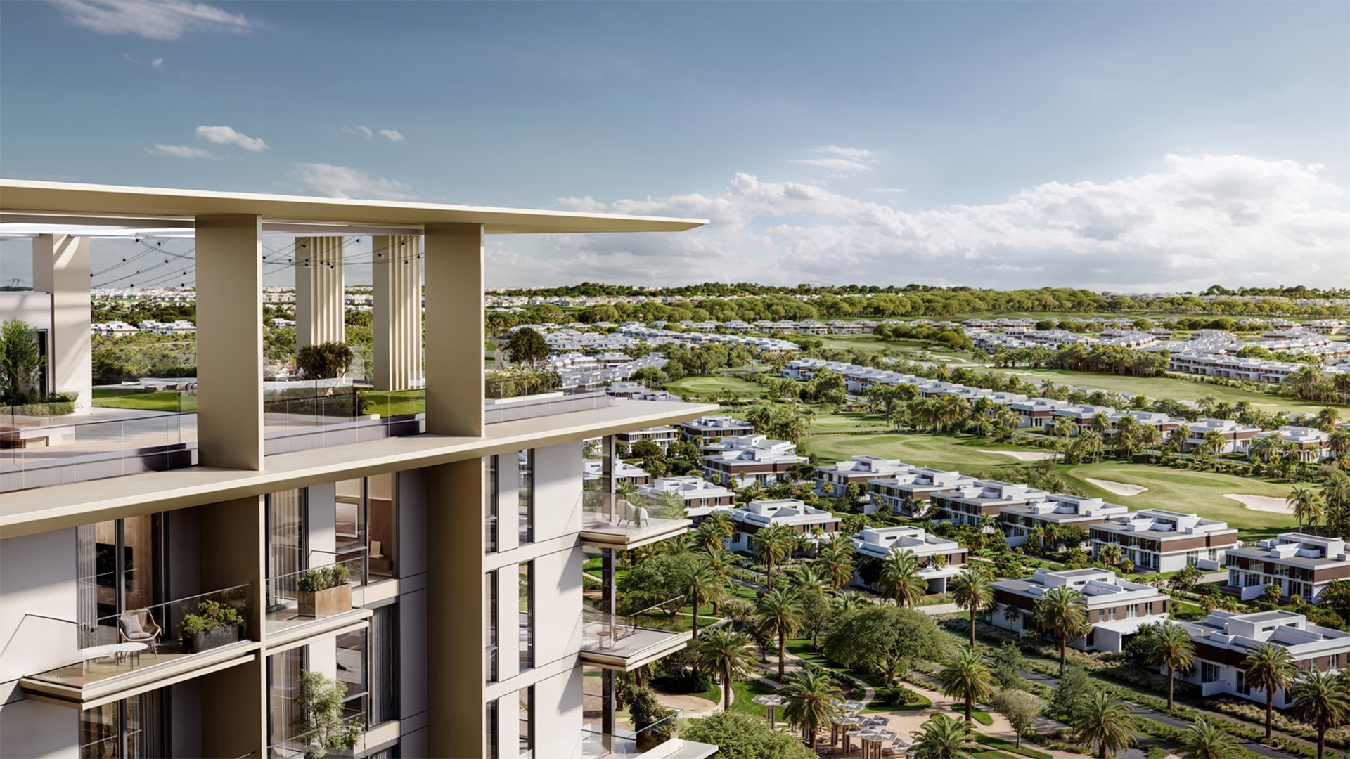 Emaar Club Place at Dubai Hills Estate features 1, 2 and 3-bedroom apartments designed for contemporary living. Each residence offers unobstructed views of the Dubai Hills Golf Course, blending modern architecture with the surrounding green landscape. The apartments are designed with a focus on efficiency and comfort. Open-plan living areas provide ample space for both relaxation and entertaining. Kitchens are integrated into the living spaces with functional layouts while storage solutions are designed to maximize usability. Large windows ensure that each apartment is bathed in natural light, creating a bright and inviting atmosphere. The development provides a range of amenities to support a balanced lifestyle. Residents can enjoy an infinity pool surrounded by cabanas, a multipurpose room for gatherings and events and a dedicated children's play area. Fitness enthusiasts will benefit from well-equipped indoor and outdoor fitness facilities. A landscaped podium deck offers additional space for leisure and relaxation. Located in Dubai Hills Estate, Emaar Club Place provides easy access to key destinations. Al Khail Road connects residents to various parts of Dubai while Dubai Hills Mall and Dubai Hills Park offer shopping, dining and recreational options nearby.
